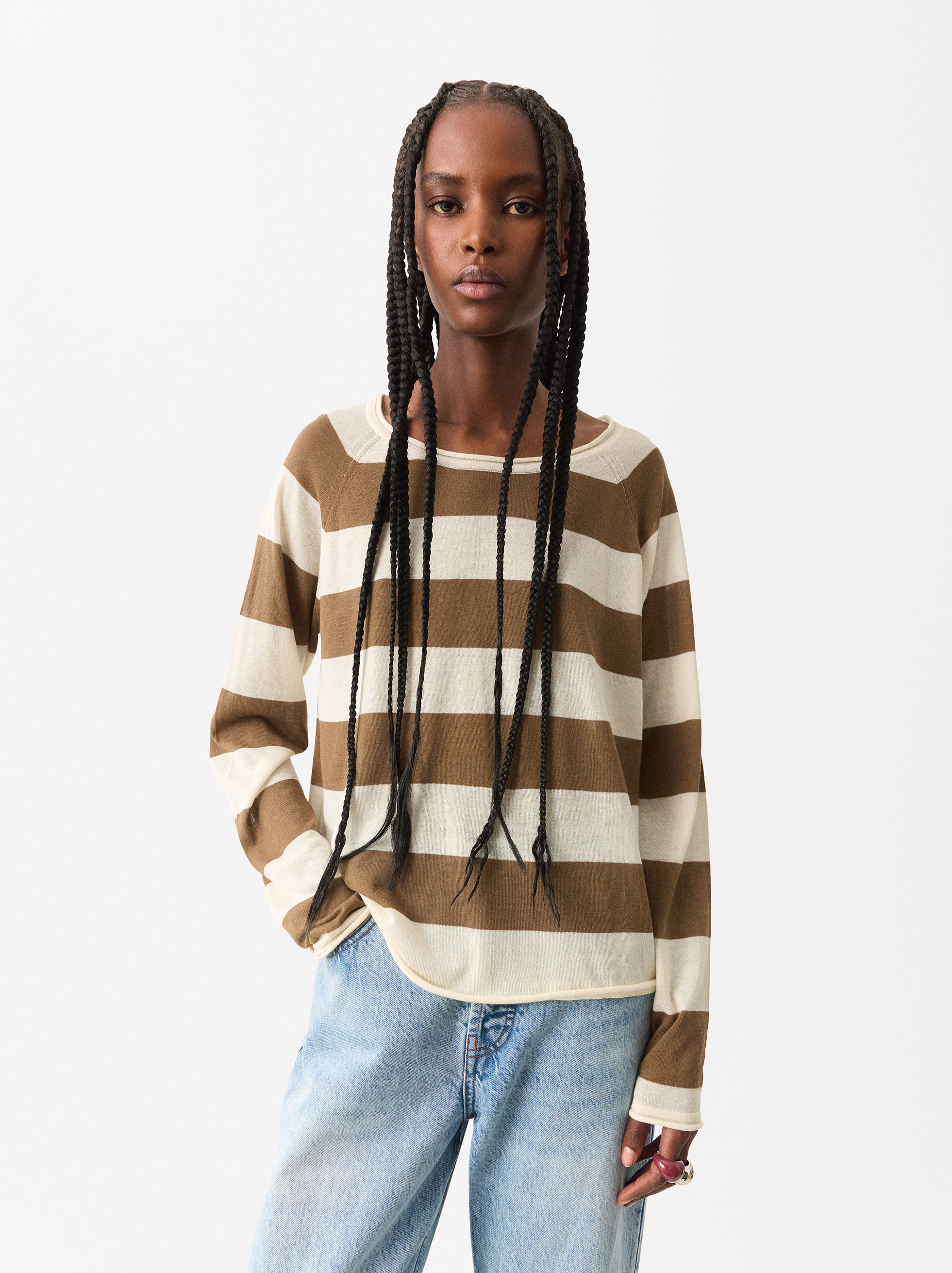 Striped Knit Sweater image number 0.0