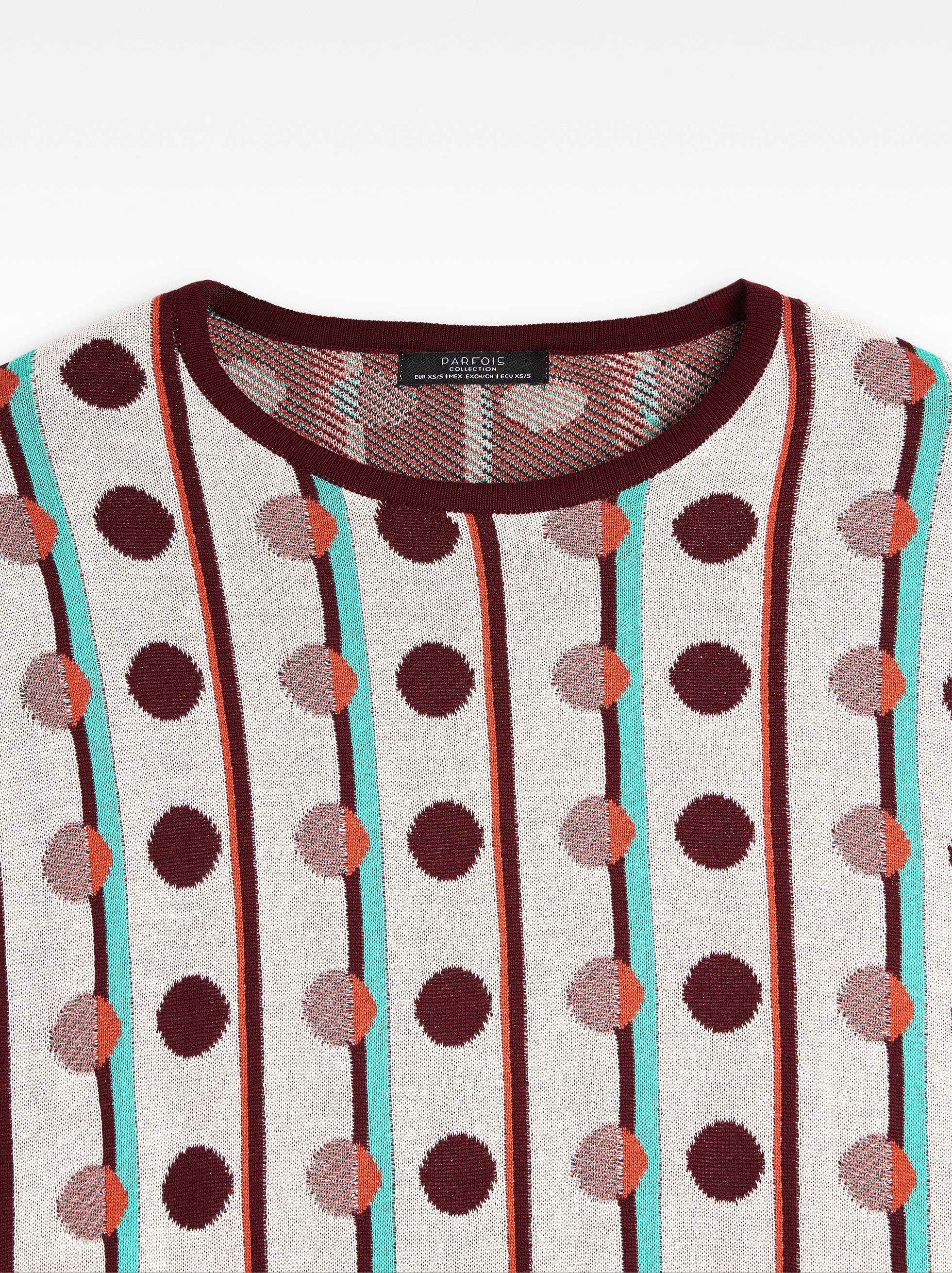 Jacquard knit polka dot sweater image number 6.0