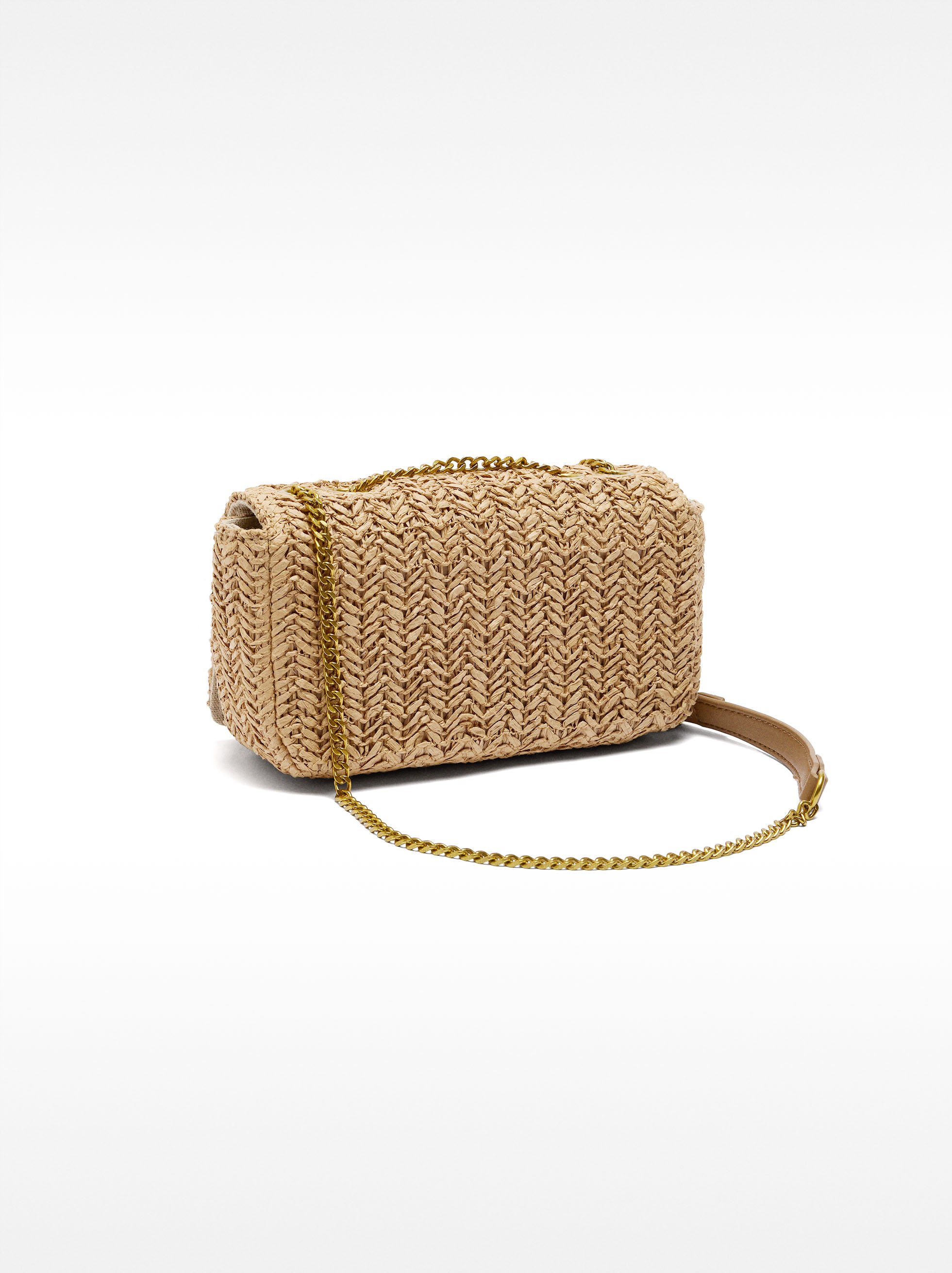 Shoulder bag with straw effect image number 4.0