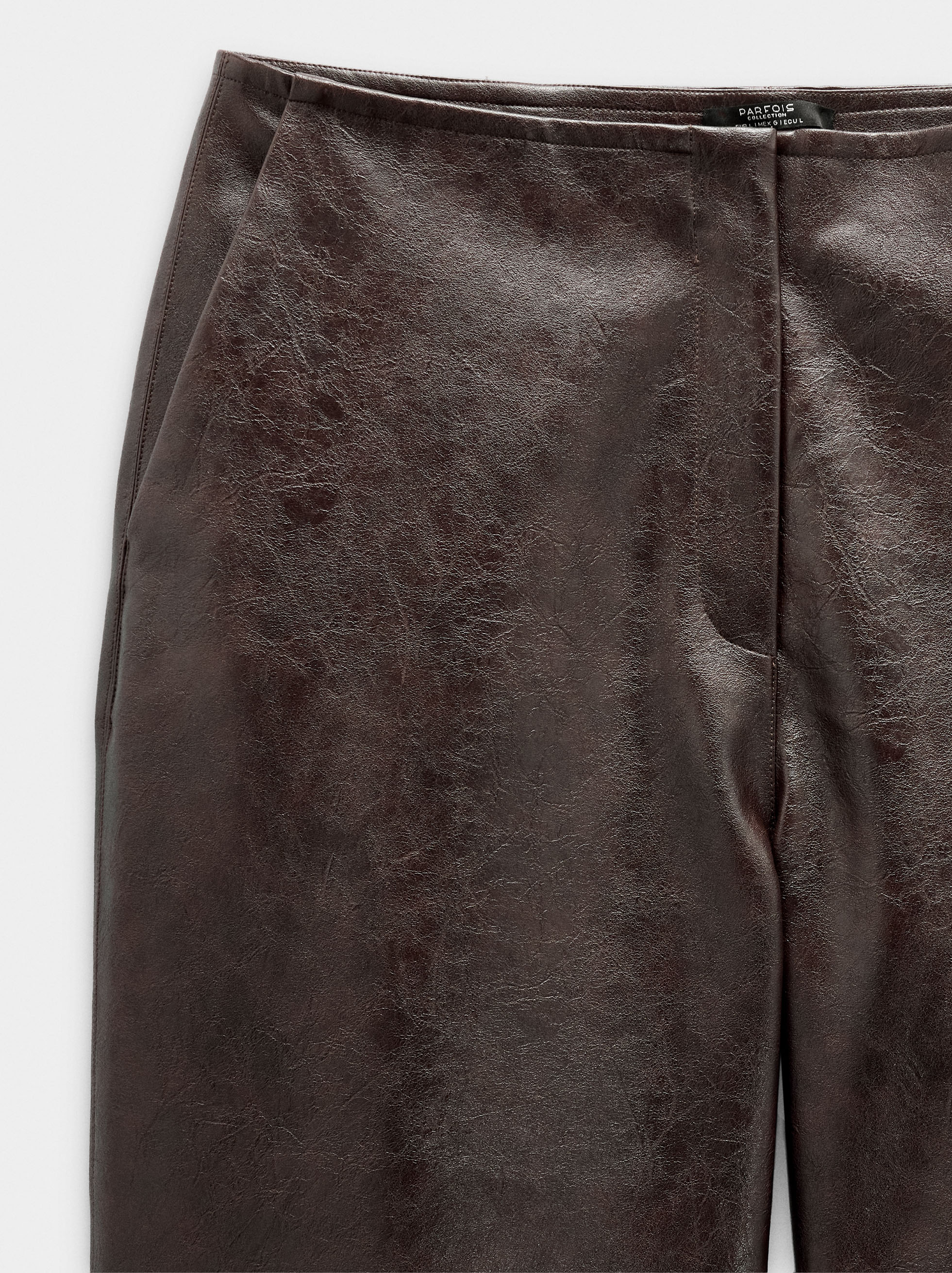 Trousers with leather effect image number 6.0