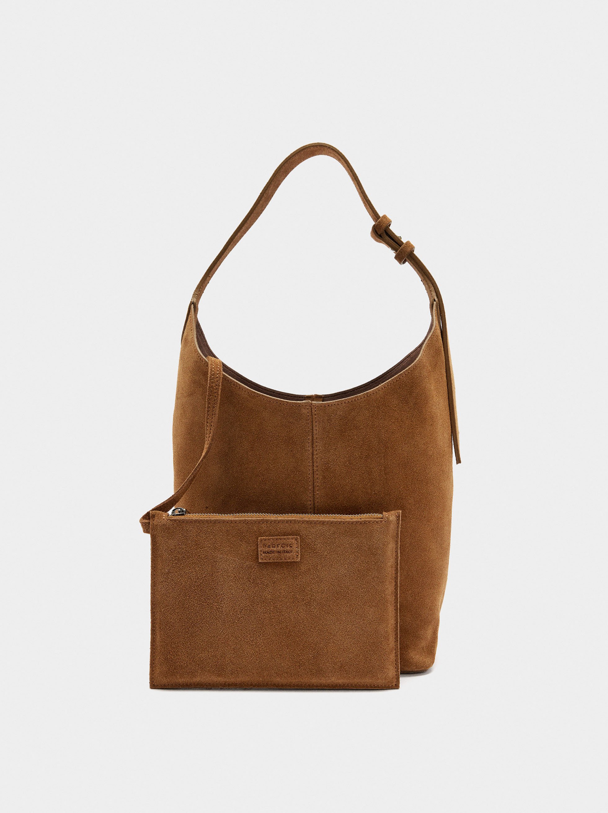 Suede bucket bag with inner pouch image number 1.0