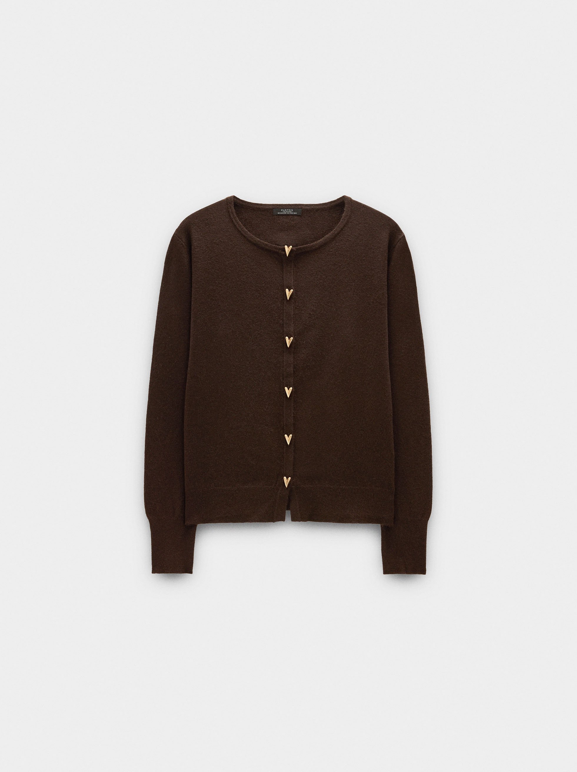 Strickjacke aus Strick mit Knöpfen in Herzform image number 4.0