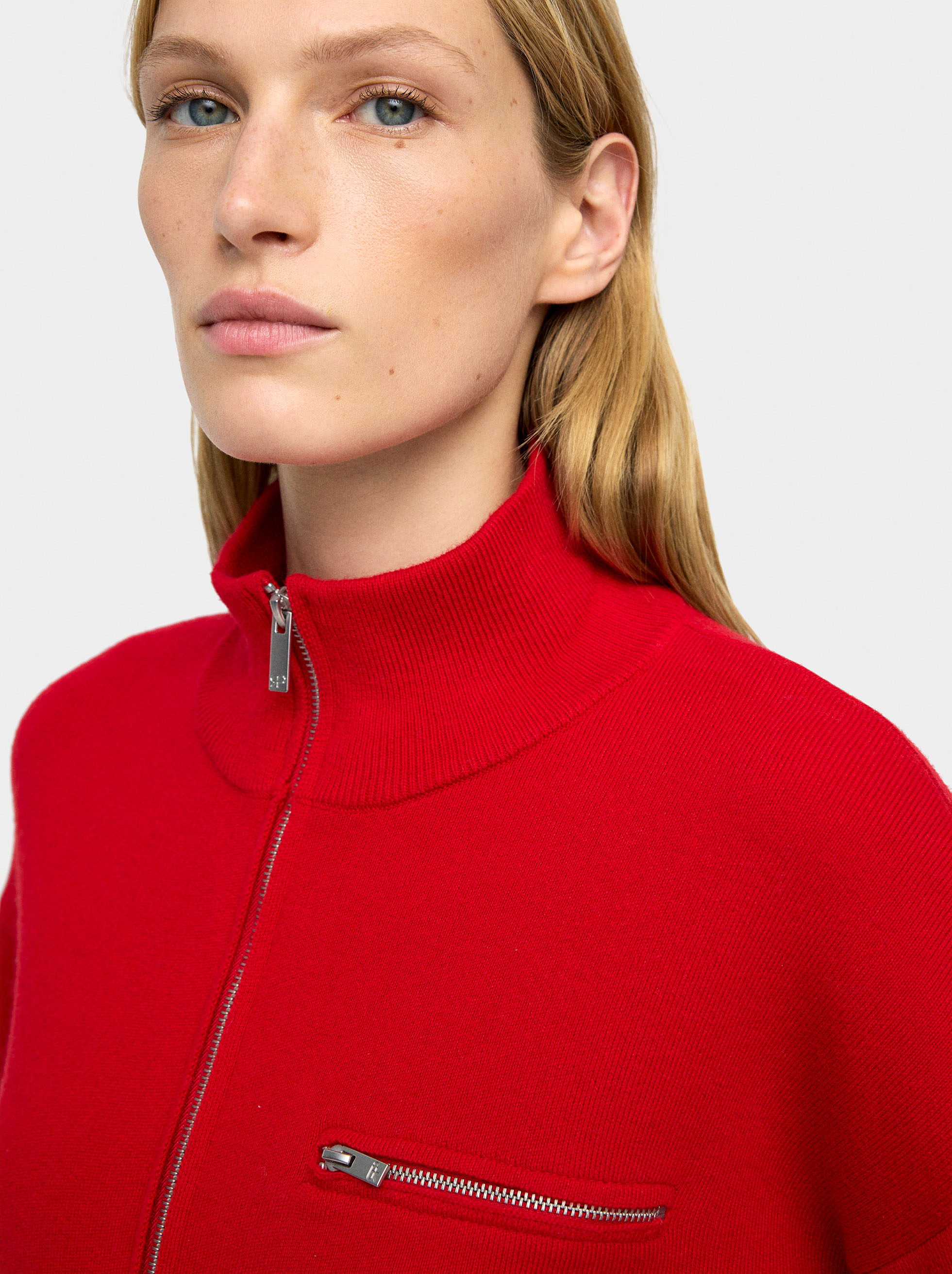 Zipped knit cardigan image number 5.0