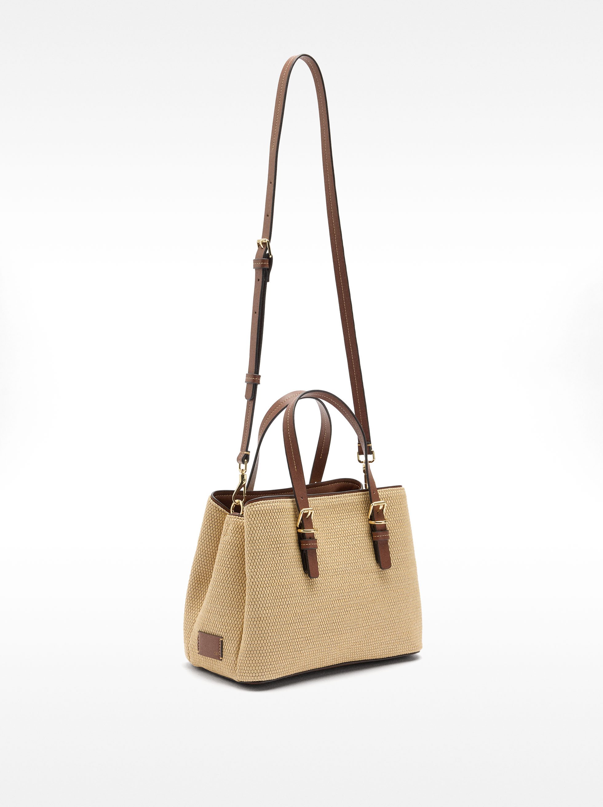 Raffia effect tote bag image number 3.0