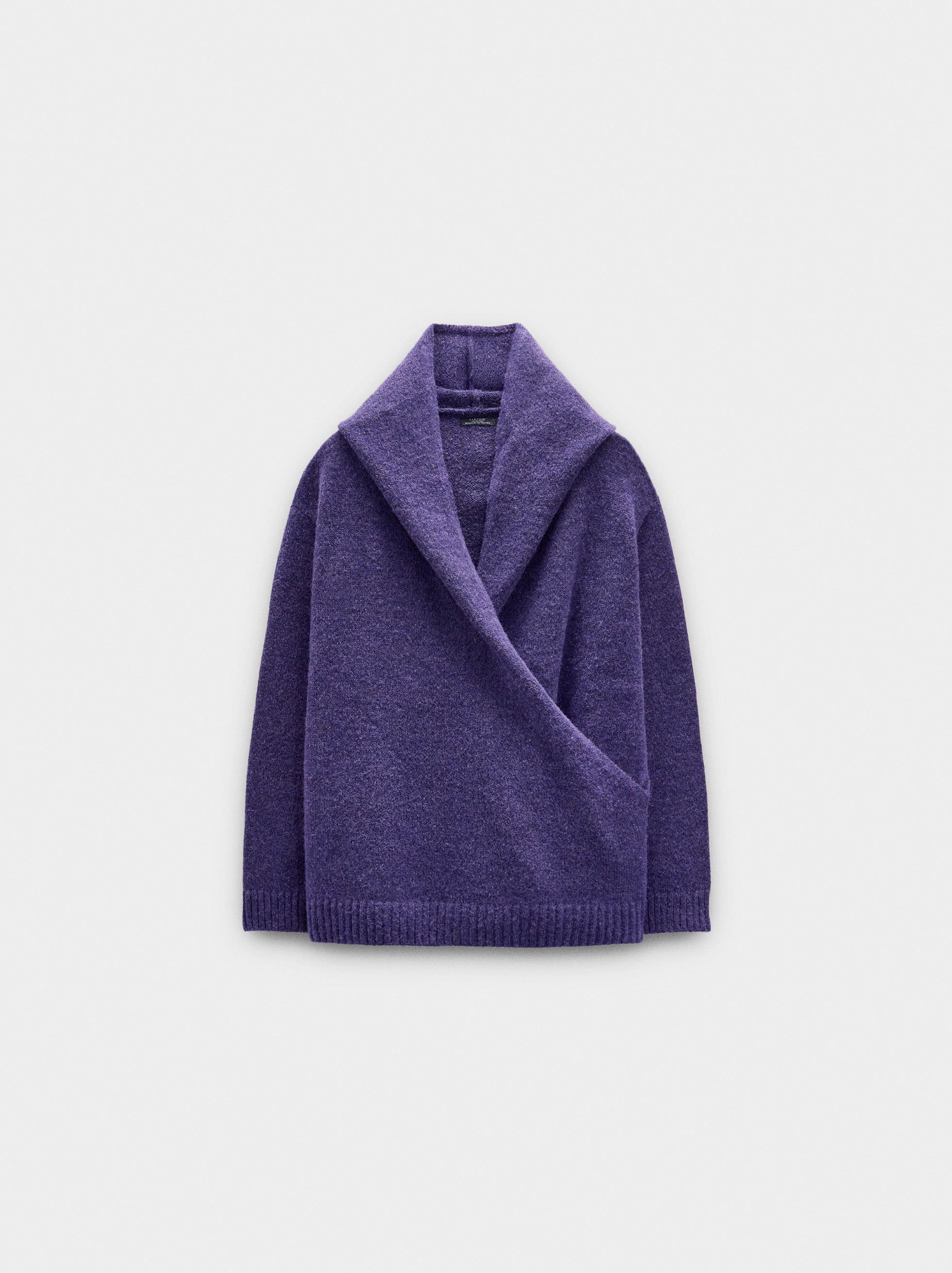 Knit sweater with crossover image number 5.0
