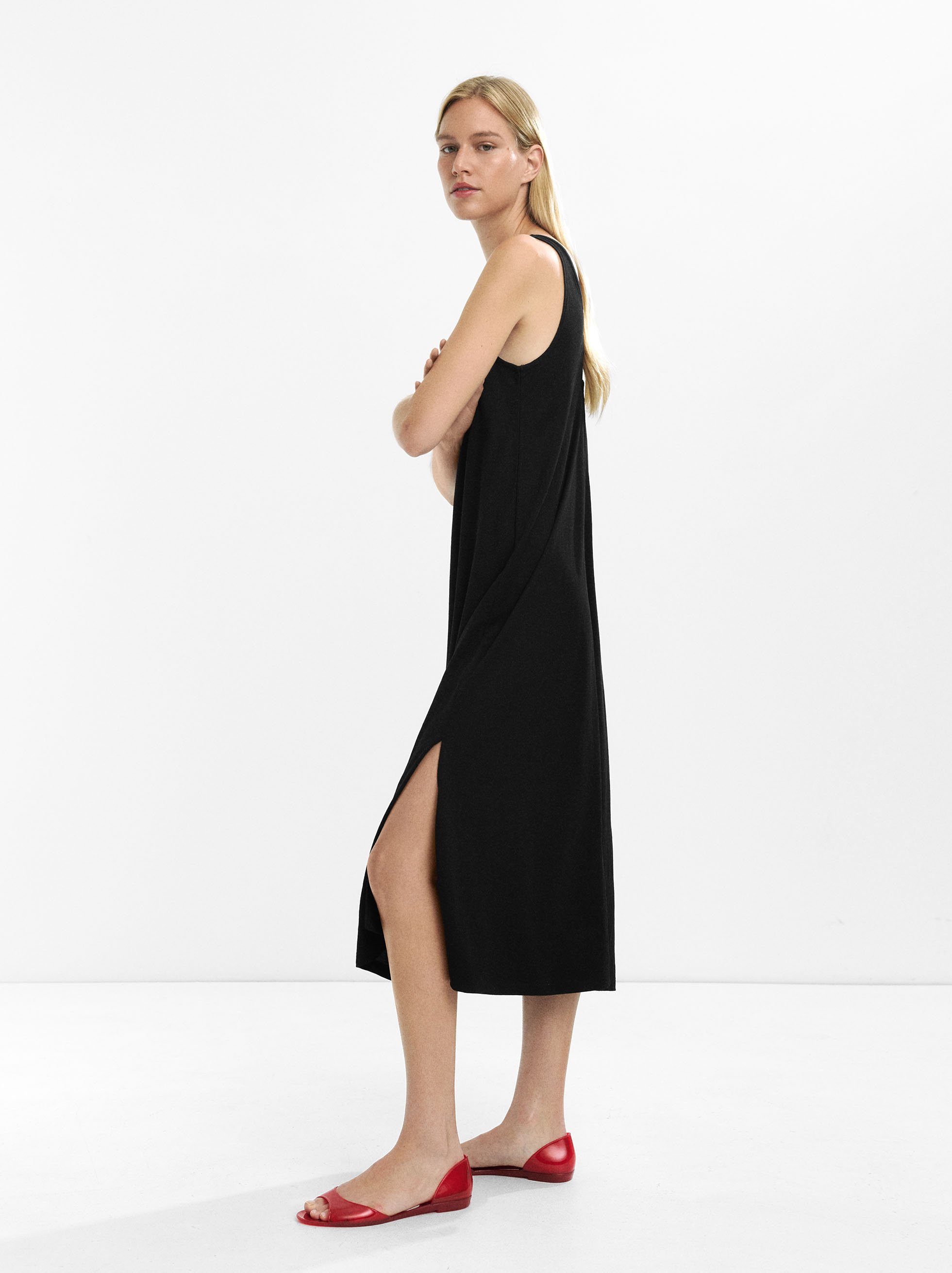 Midi dress with straps image number 2.0