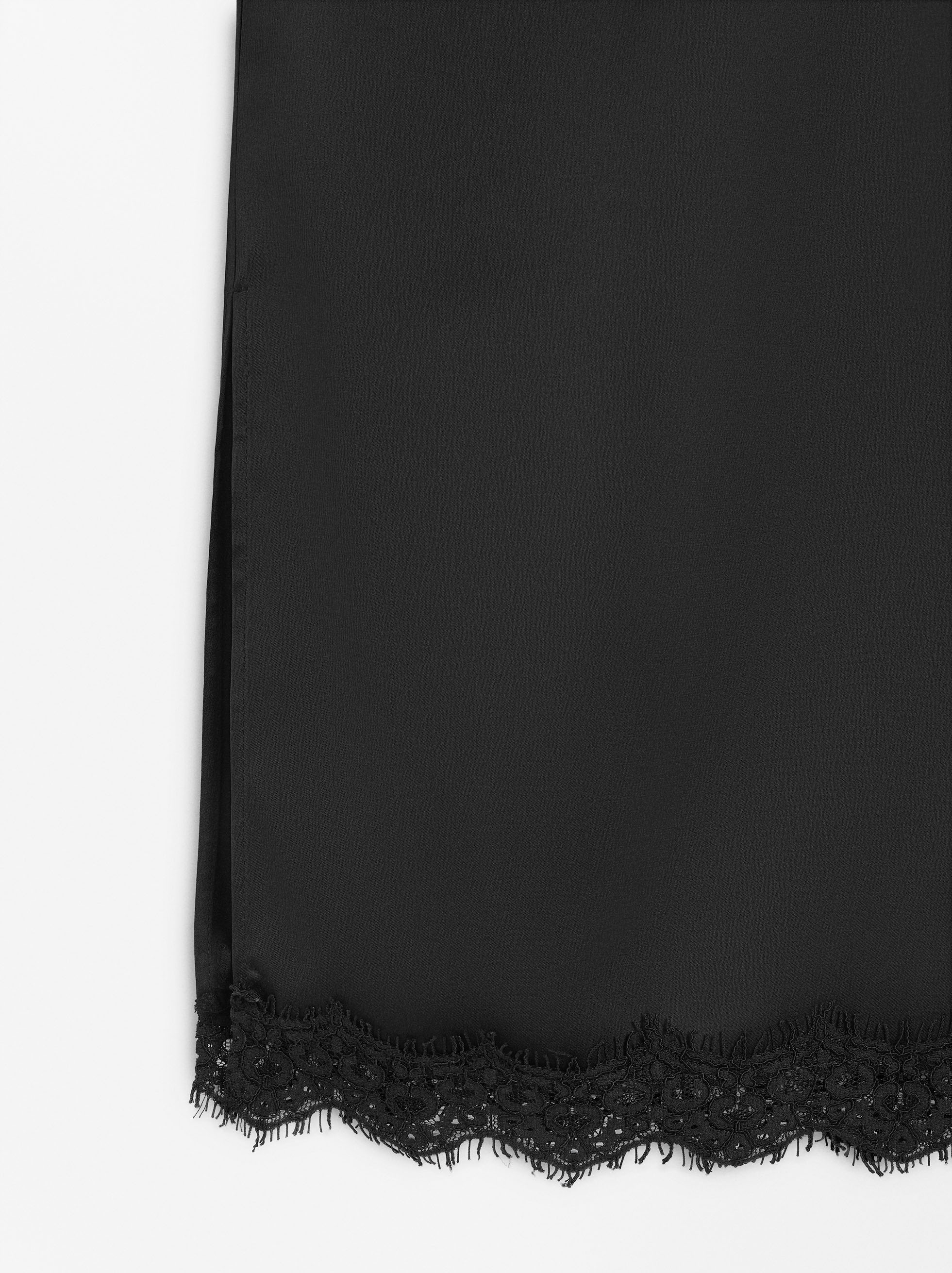 Satin skirt with lace image number 6.0