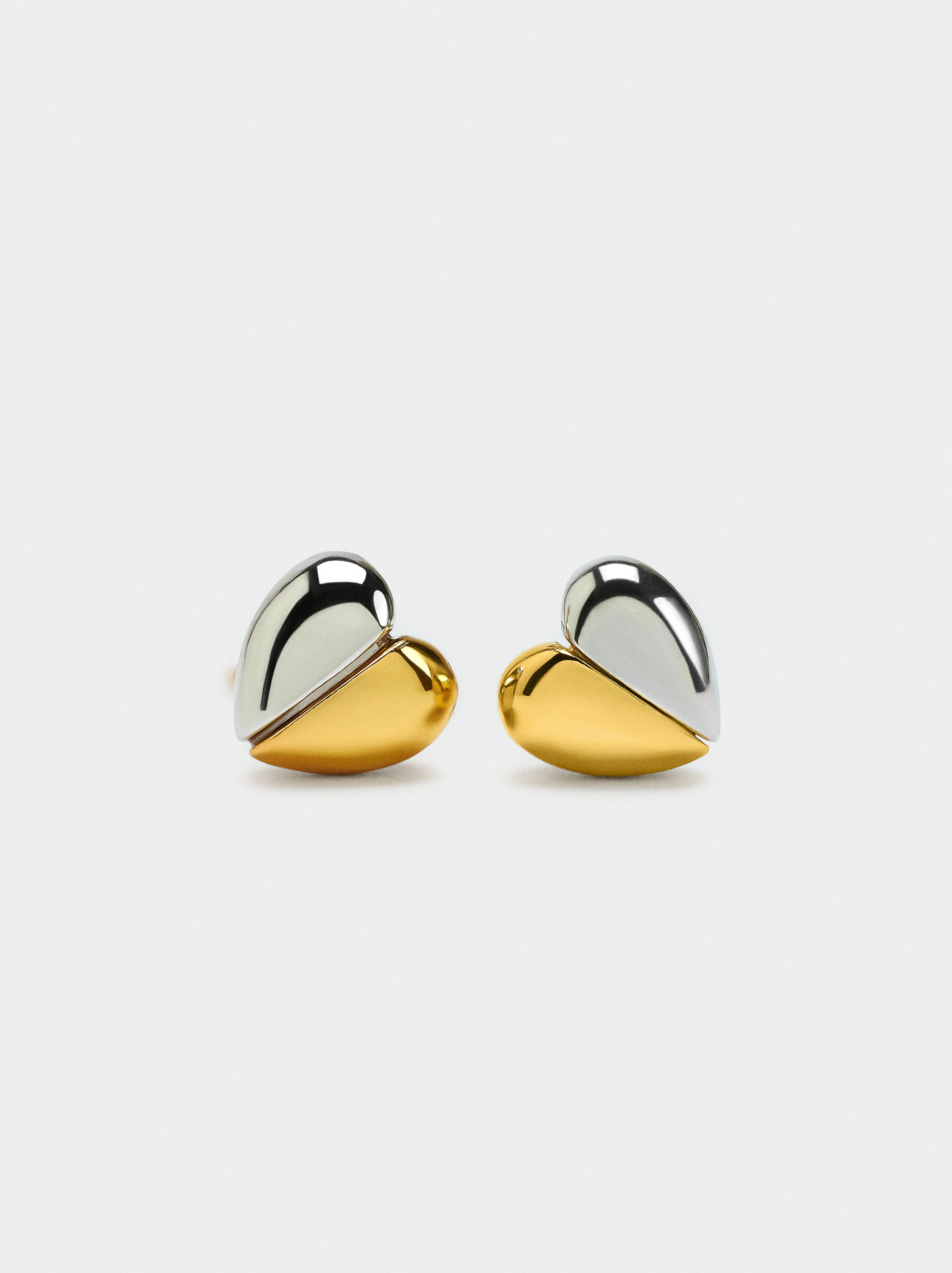 Bicolor heart earrings – 925 sterling silver image number 1.0