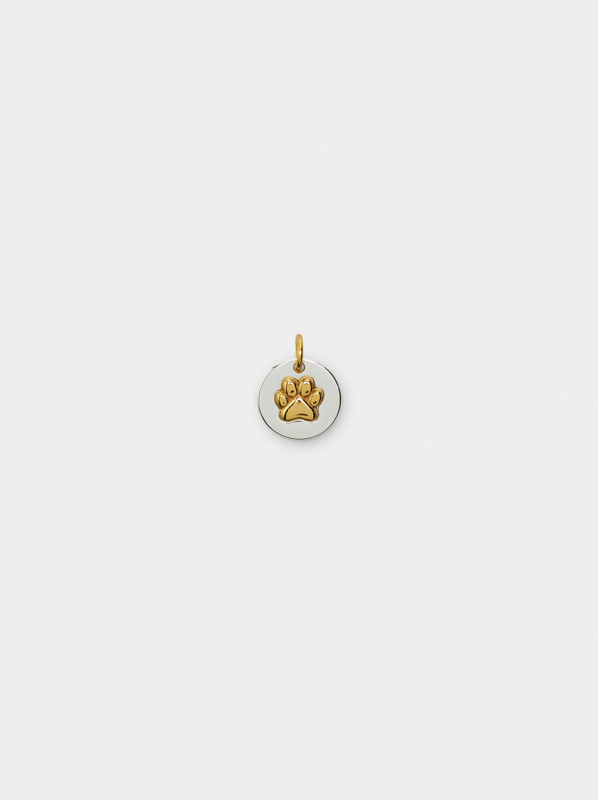 Bicolor animal paw charm - 925 sterling silver image number 0.0