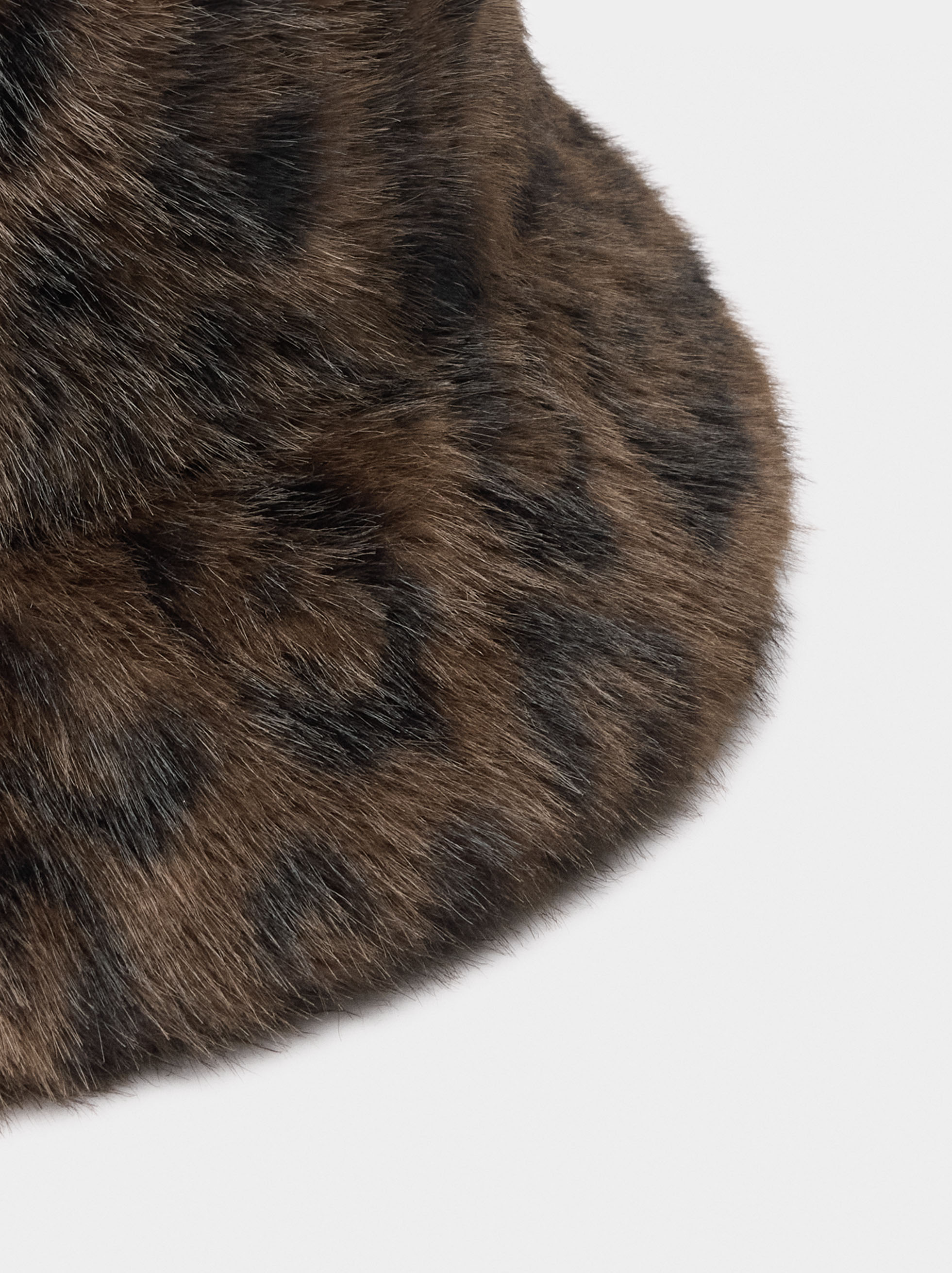 Bucket hat with animal printed faux fur effect image number 1.0