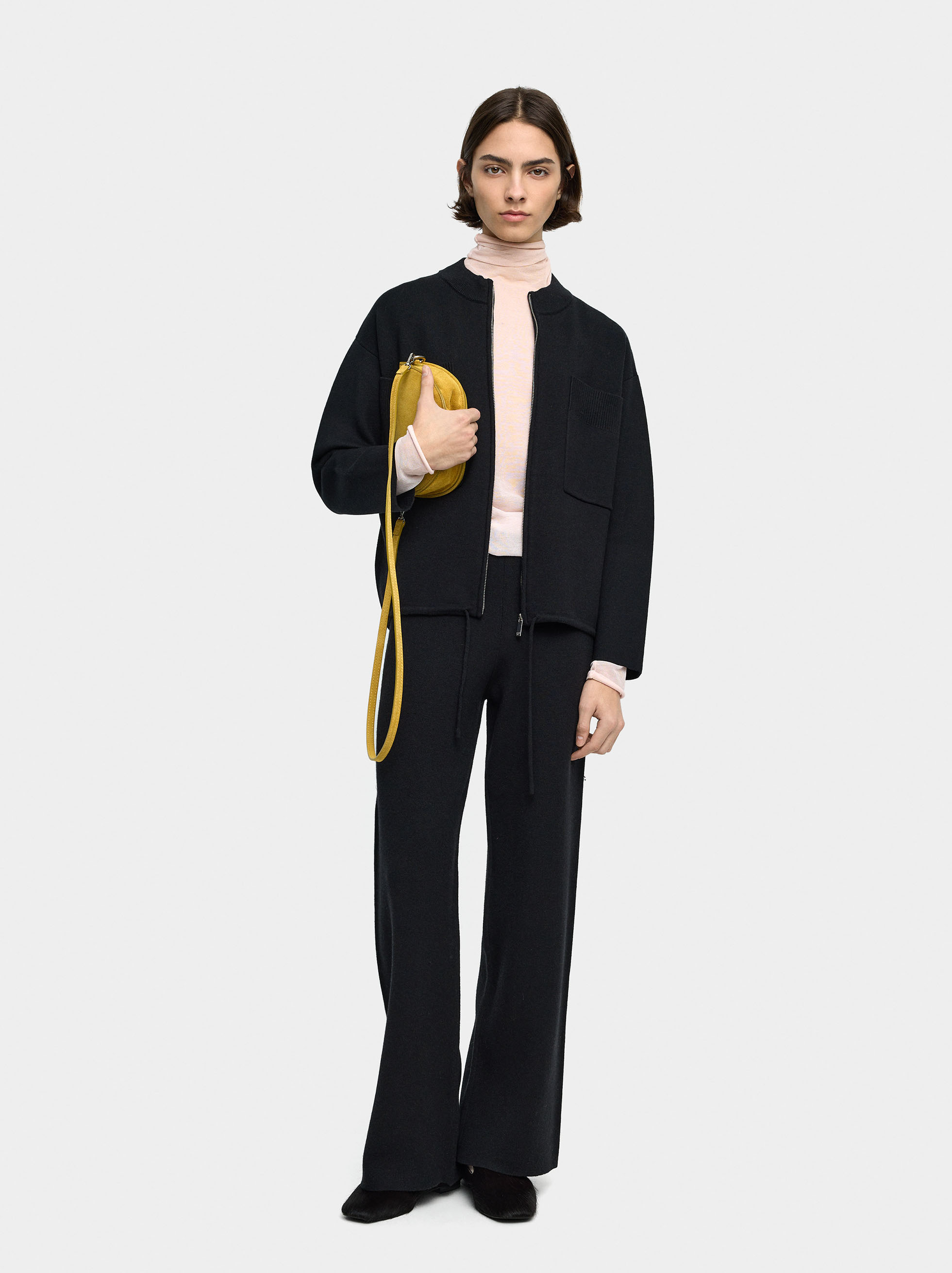 Knit cardigan with zipper closure image number 0.0