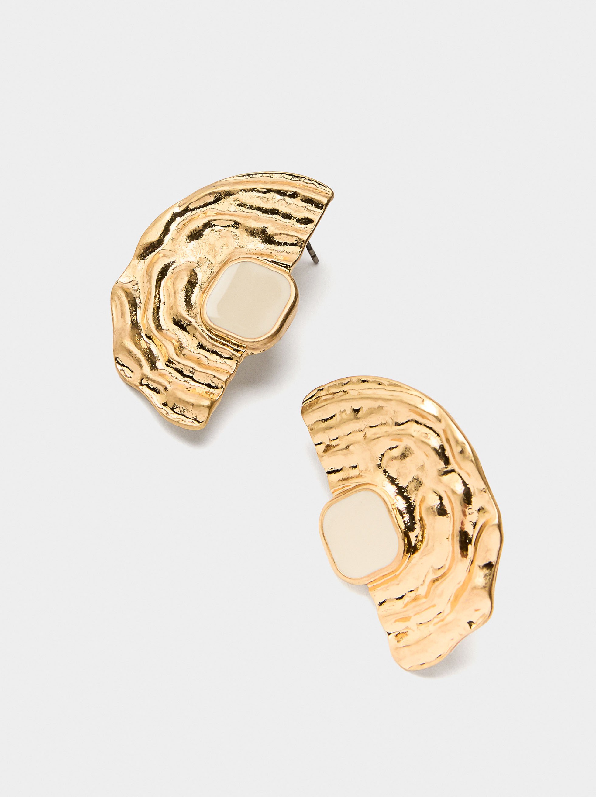 Earrings with resin hammered effect image number 1.0