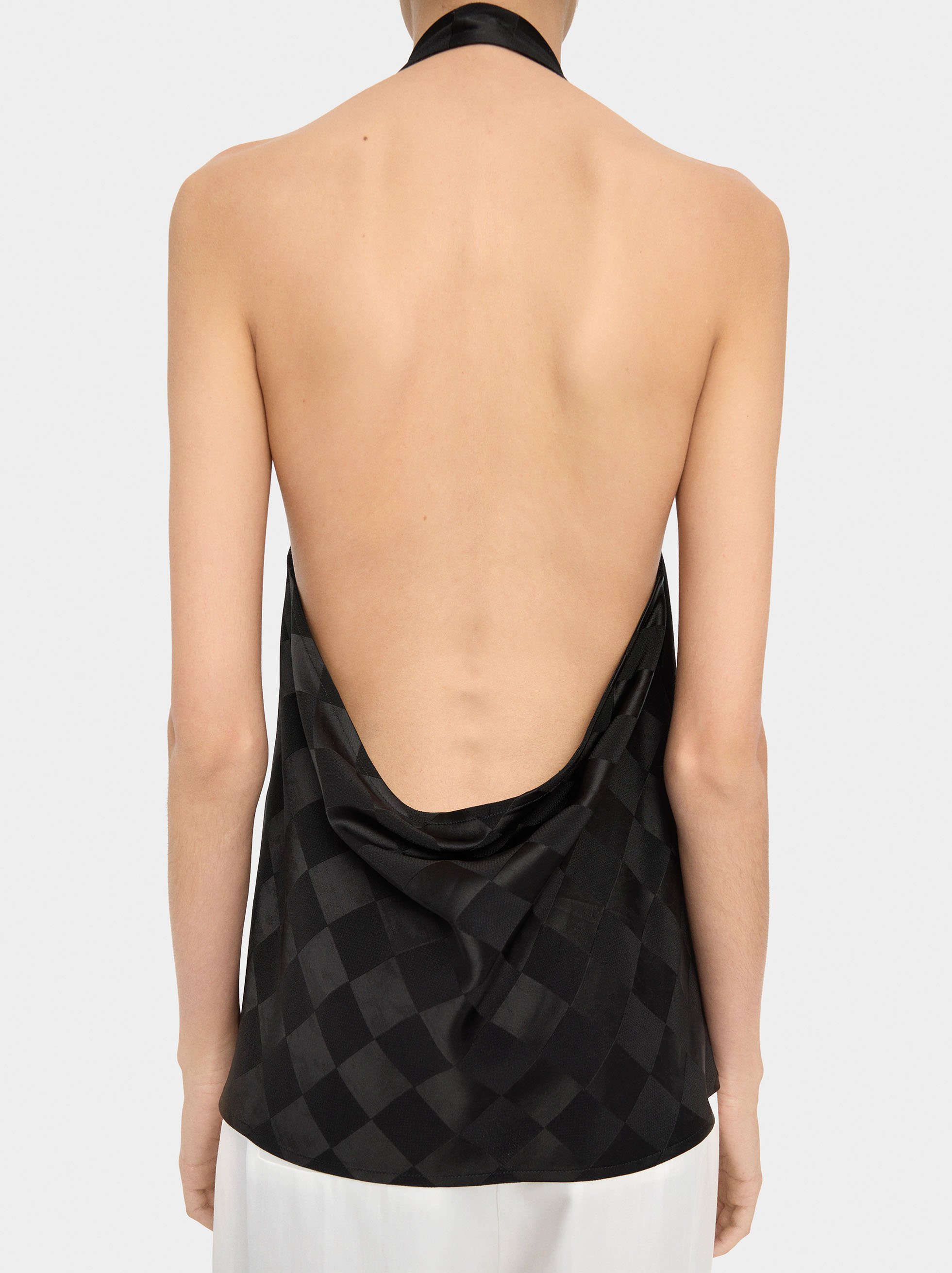 Top with satin diamond shapes image number 3.0