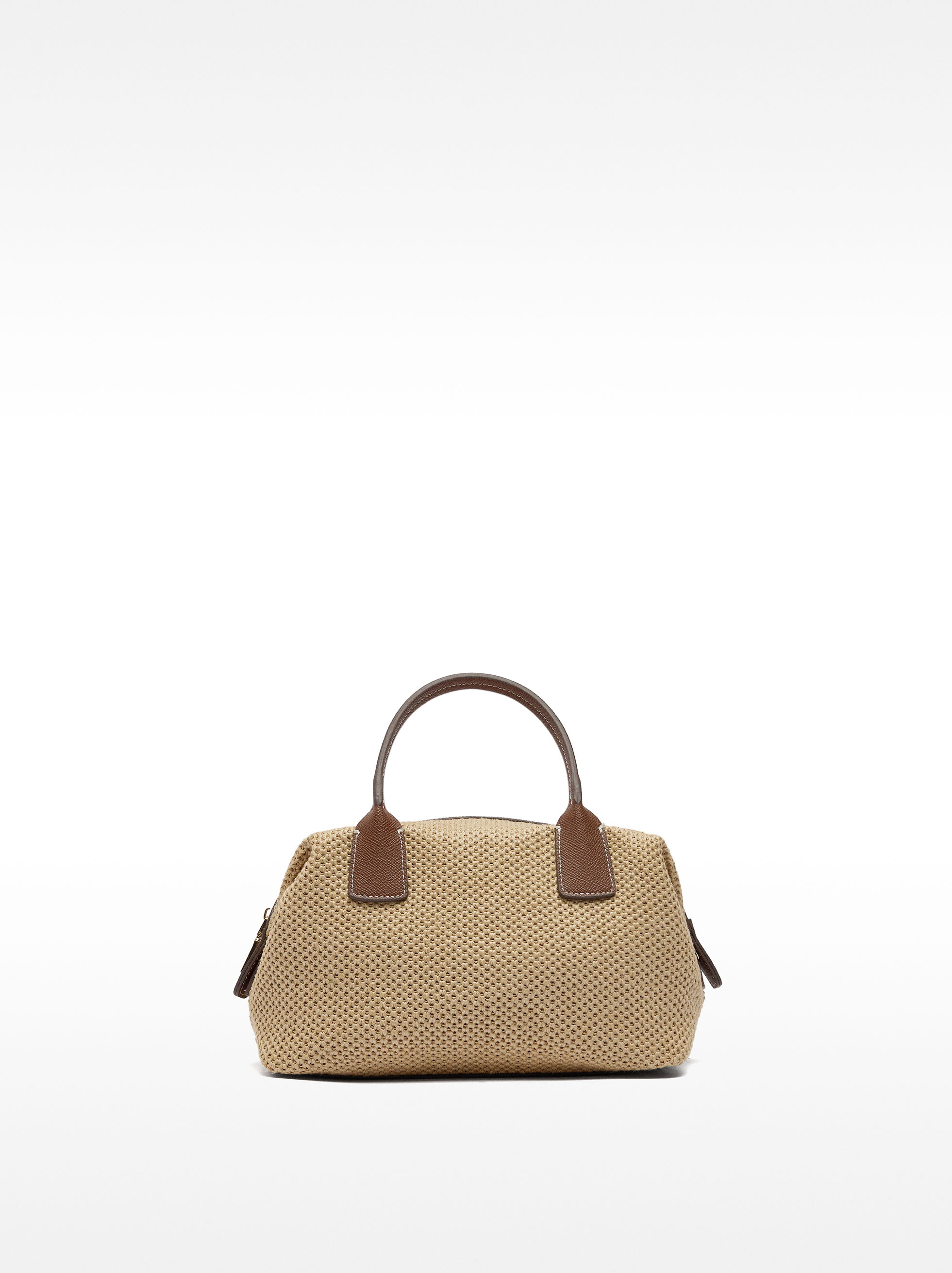 Straw-effect tote bag with M crossbody strap image number 0.0