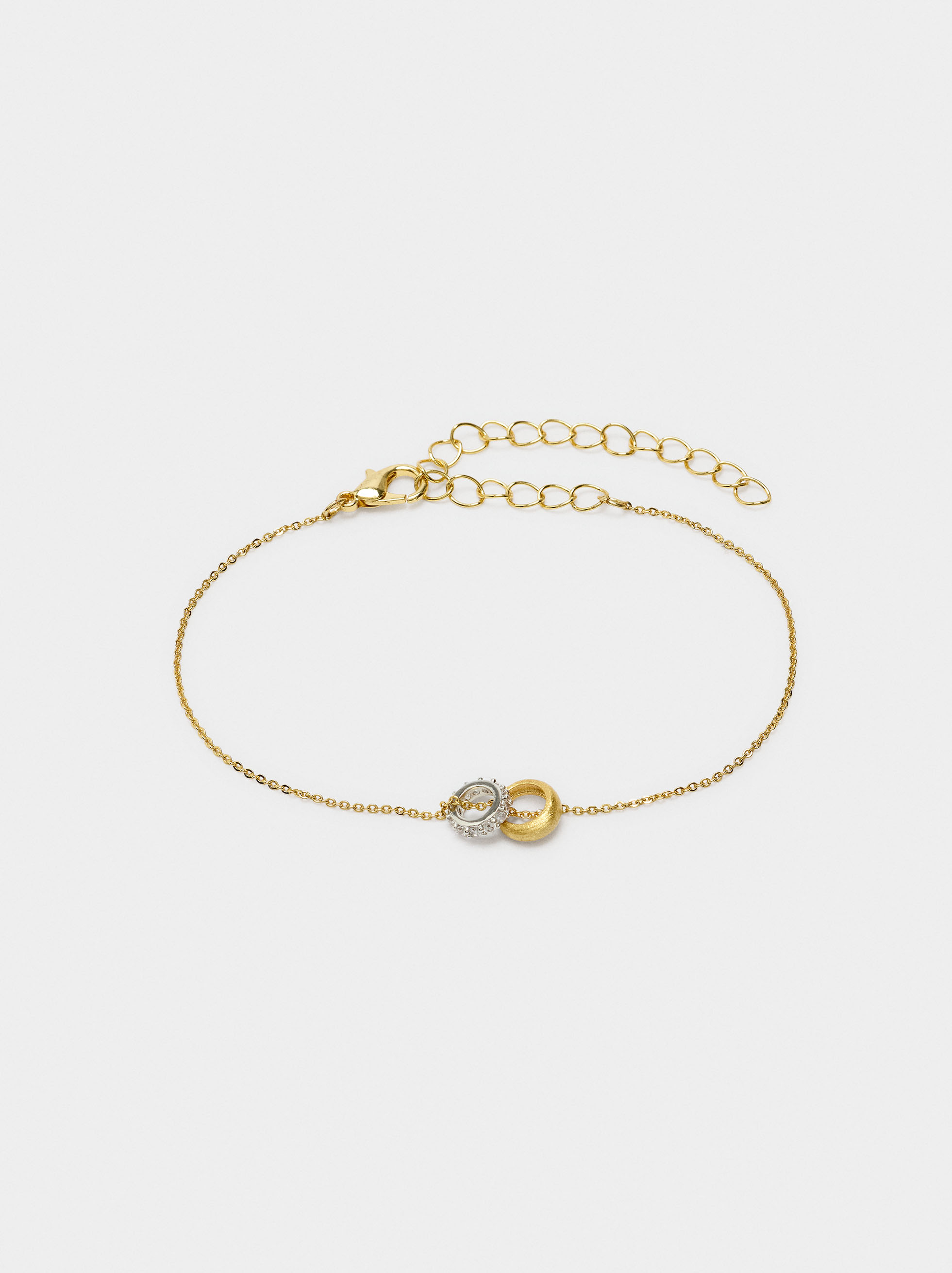 Bracelet with bicolor hoops with zirconia image number 0.0