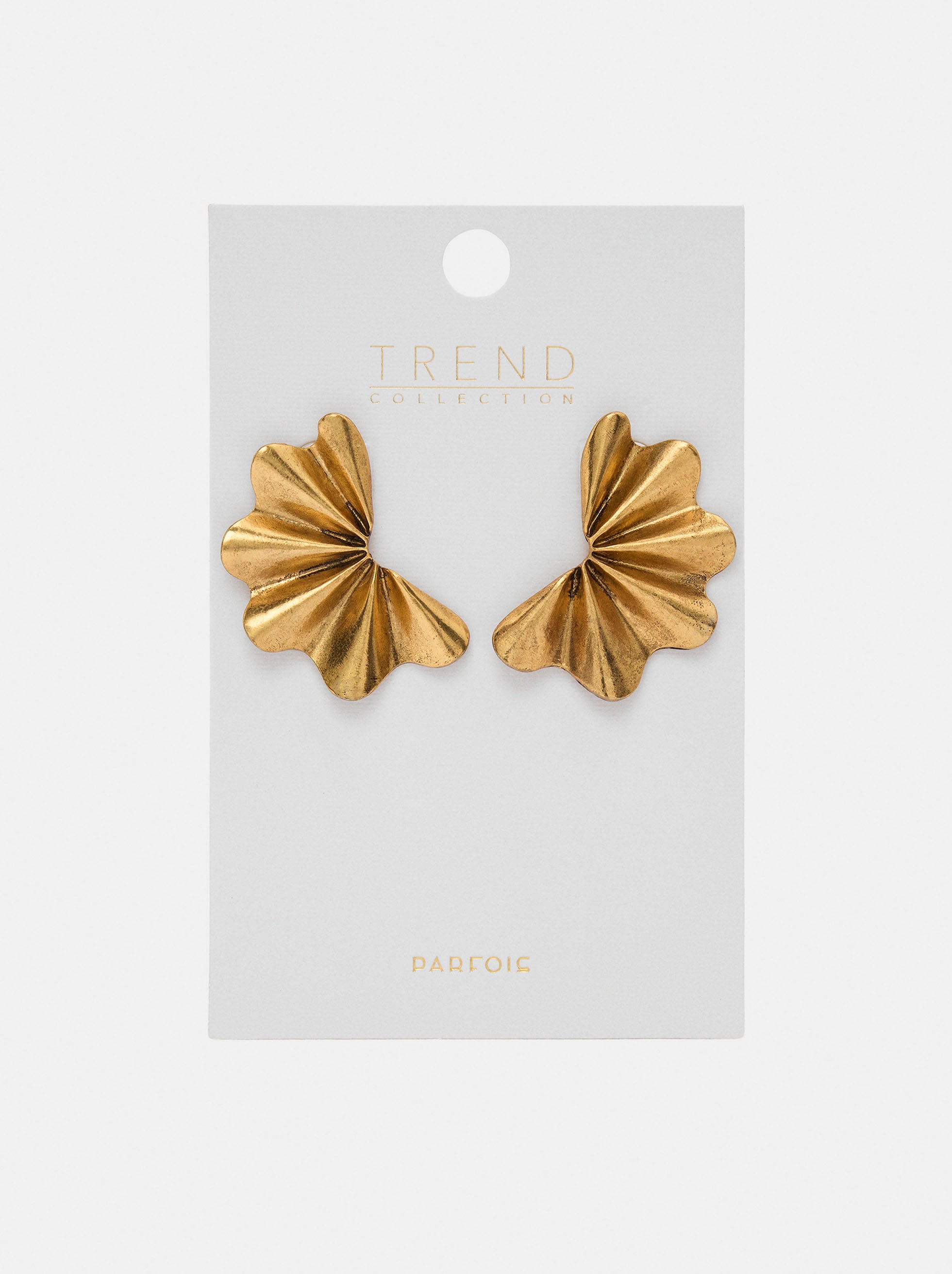 Maxi striped half-flower earrings image number 2.0