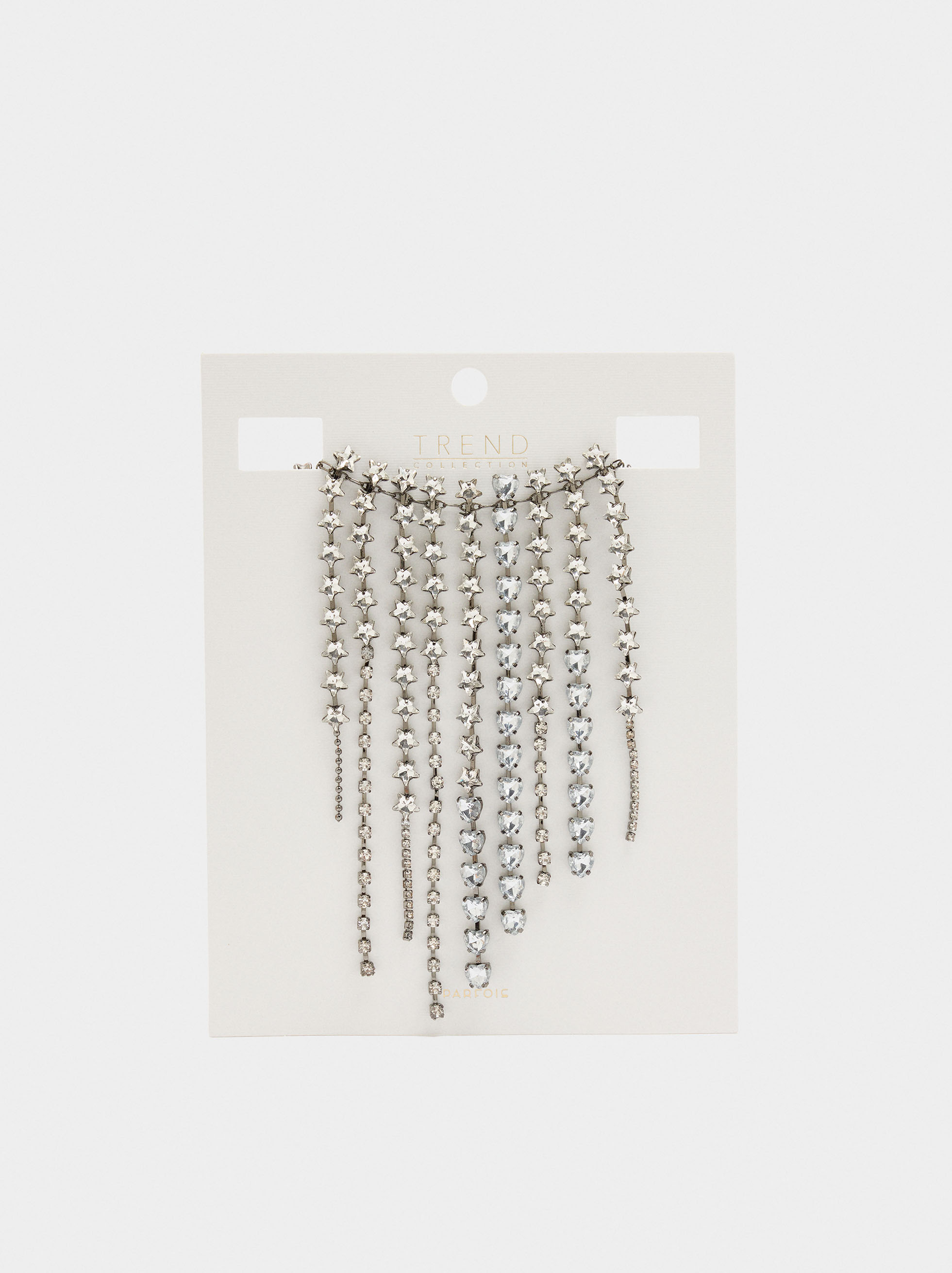 Short bib necklace with hearts and stars image number 3.0