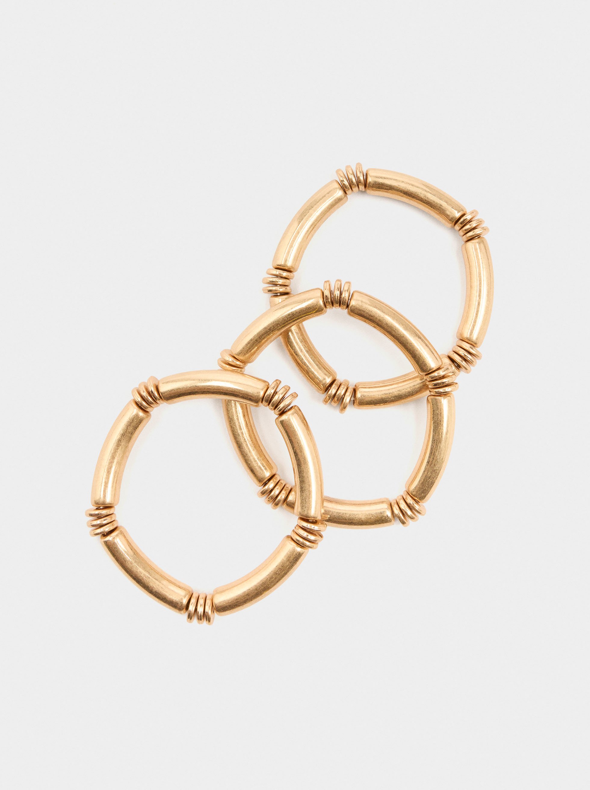 Set of segmented elastic bracelets image number 2.0