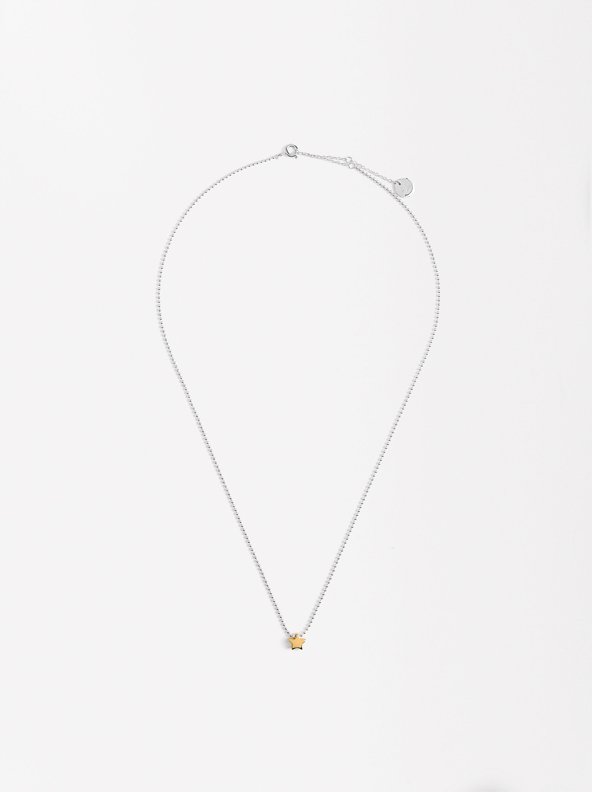 Bicolor necklace with star - 925 sterling silver image number 0.0