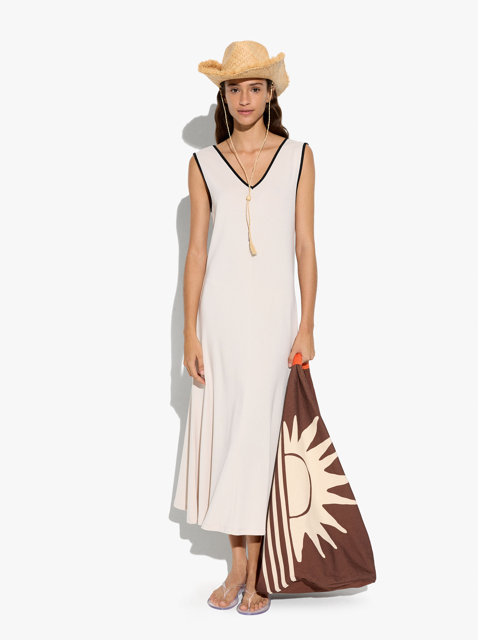 Midi-Kleid mit V-Ausschnitt image number 0.0