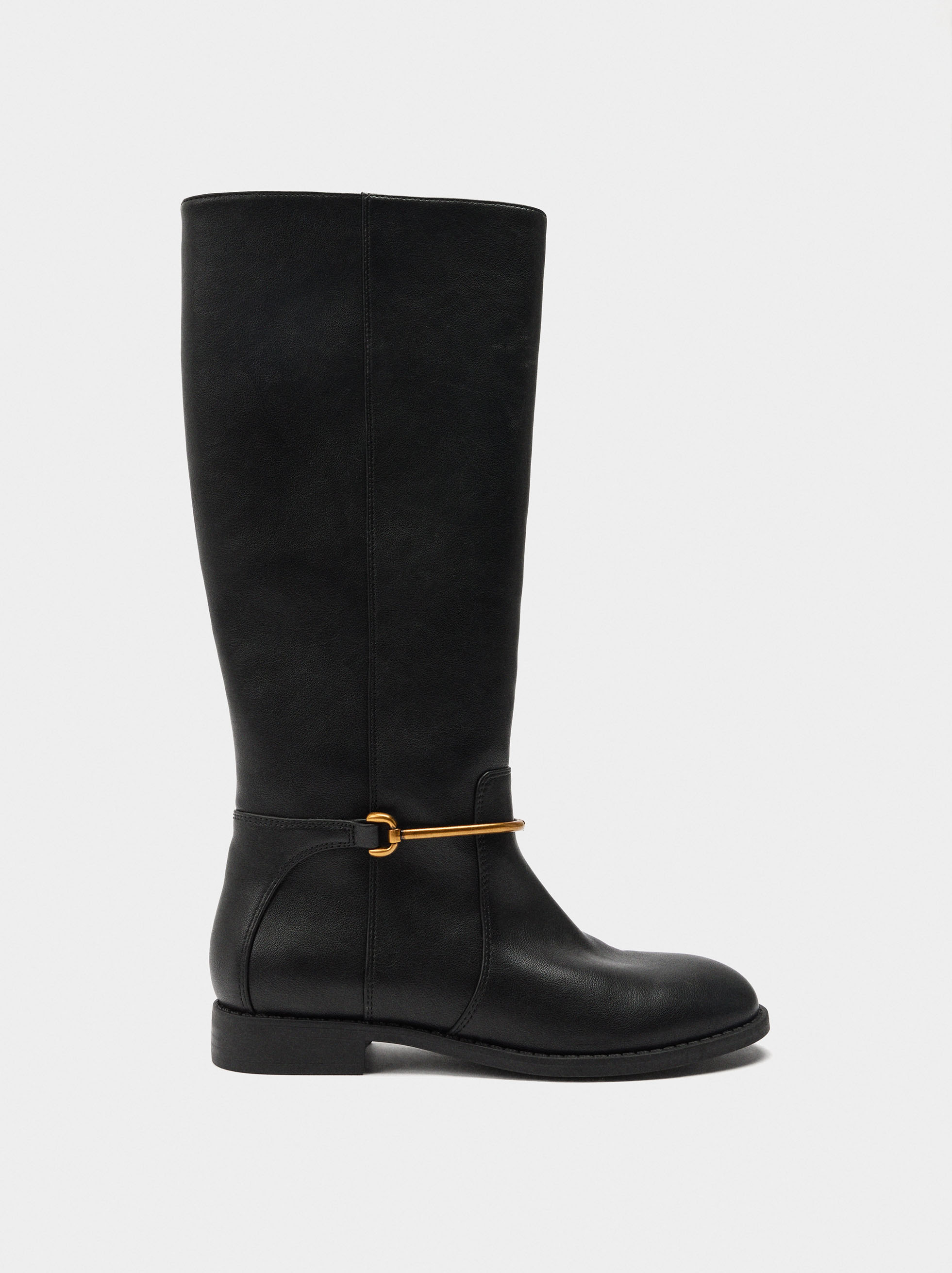 High boots with metallic detail image number 1.0
