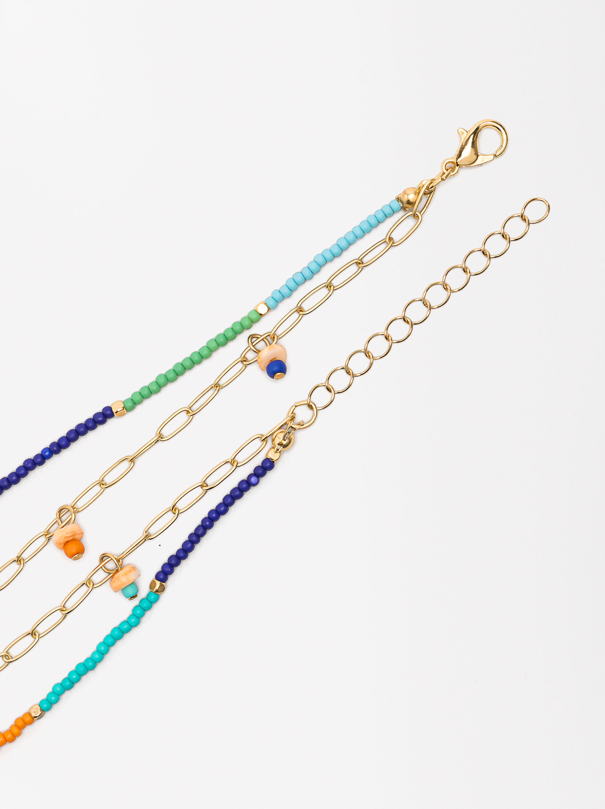 Double beaded ankle bracelet image number 2.0