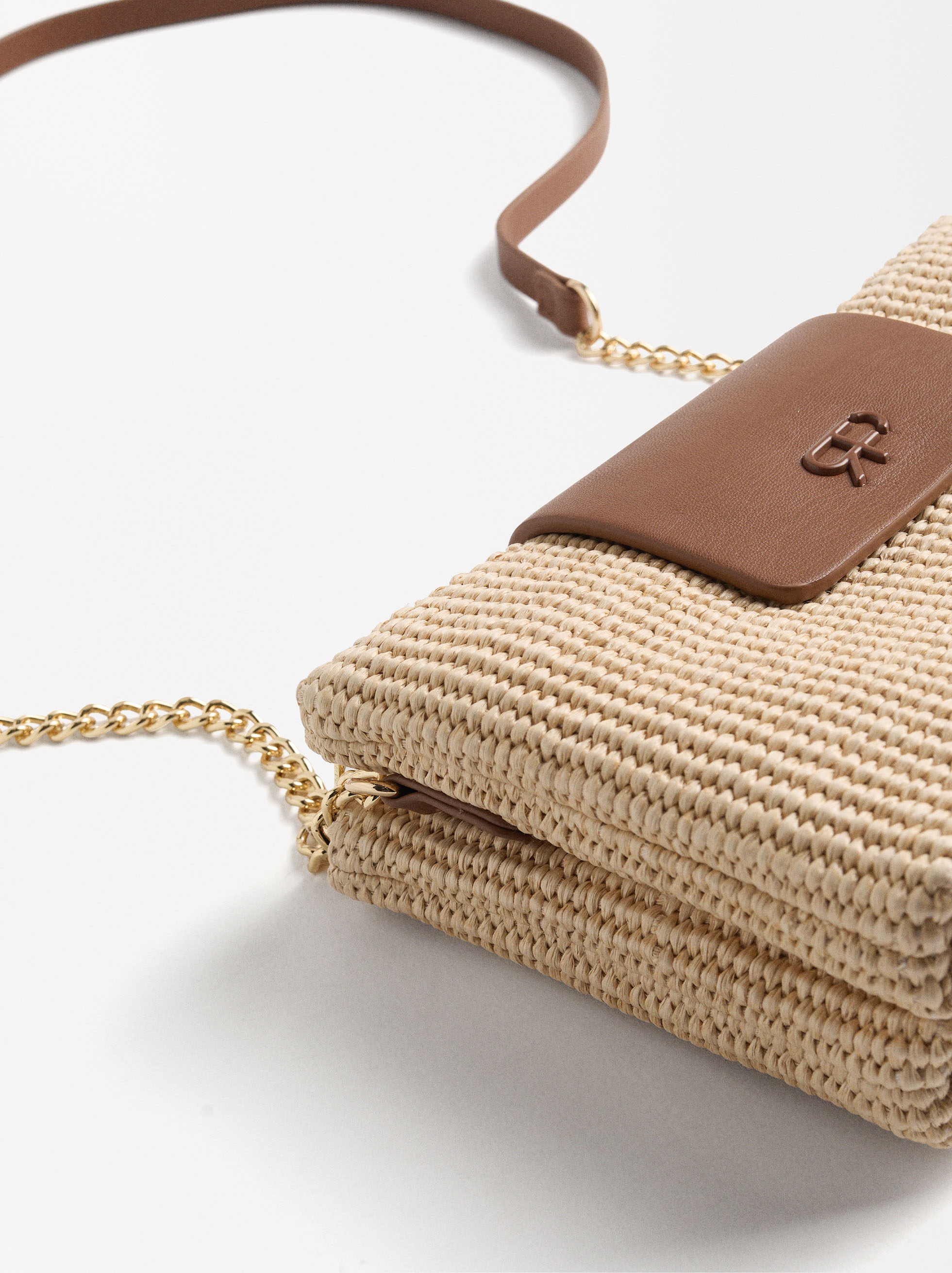 Straw effect crossbody bag image number 1.0