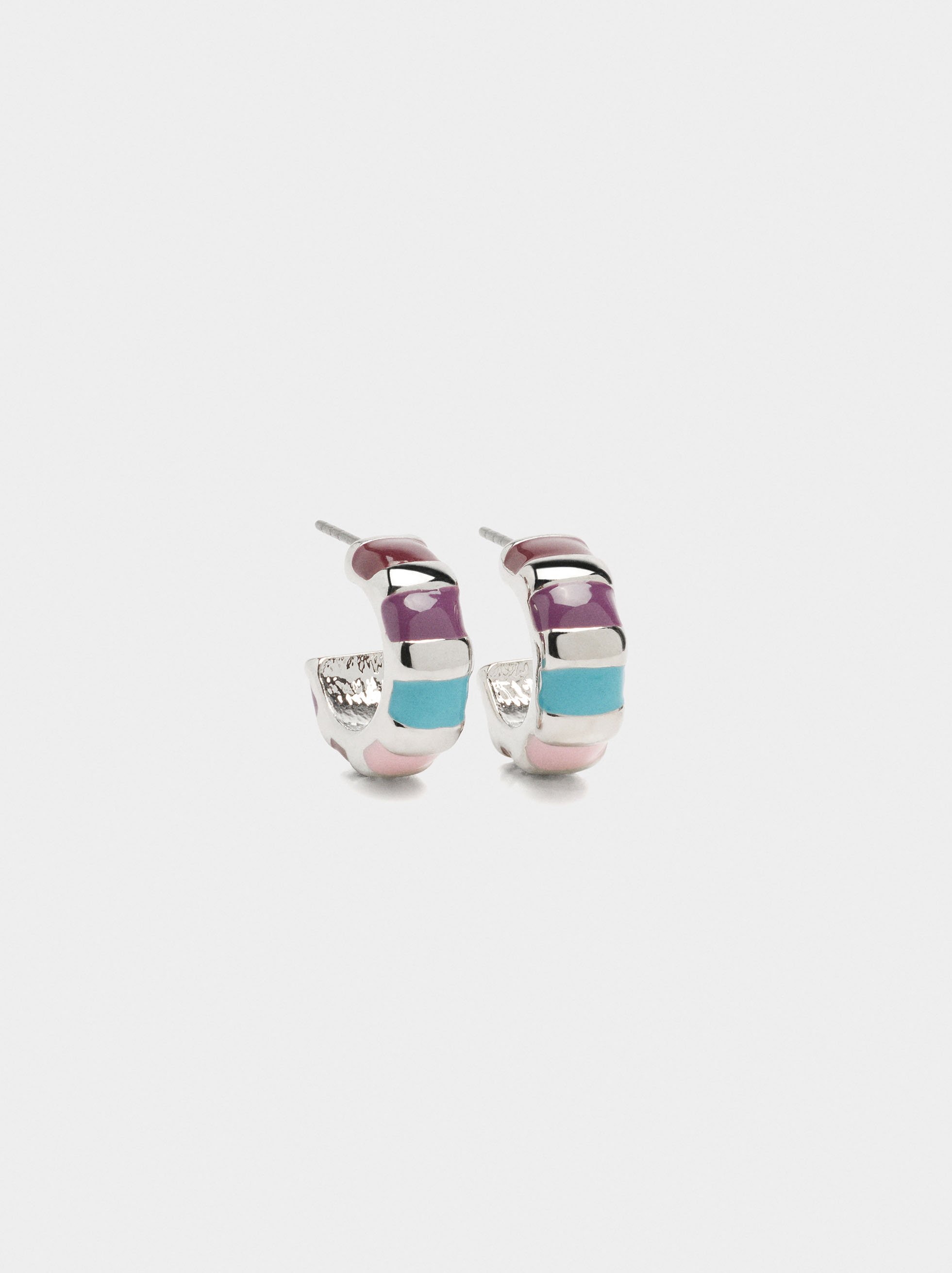 Enamel hoops earrings image number 0.0