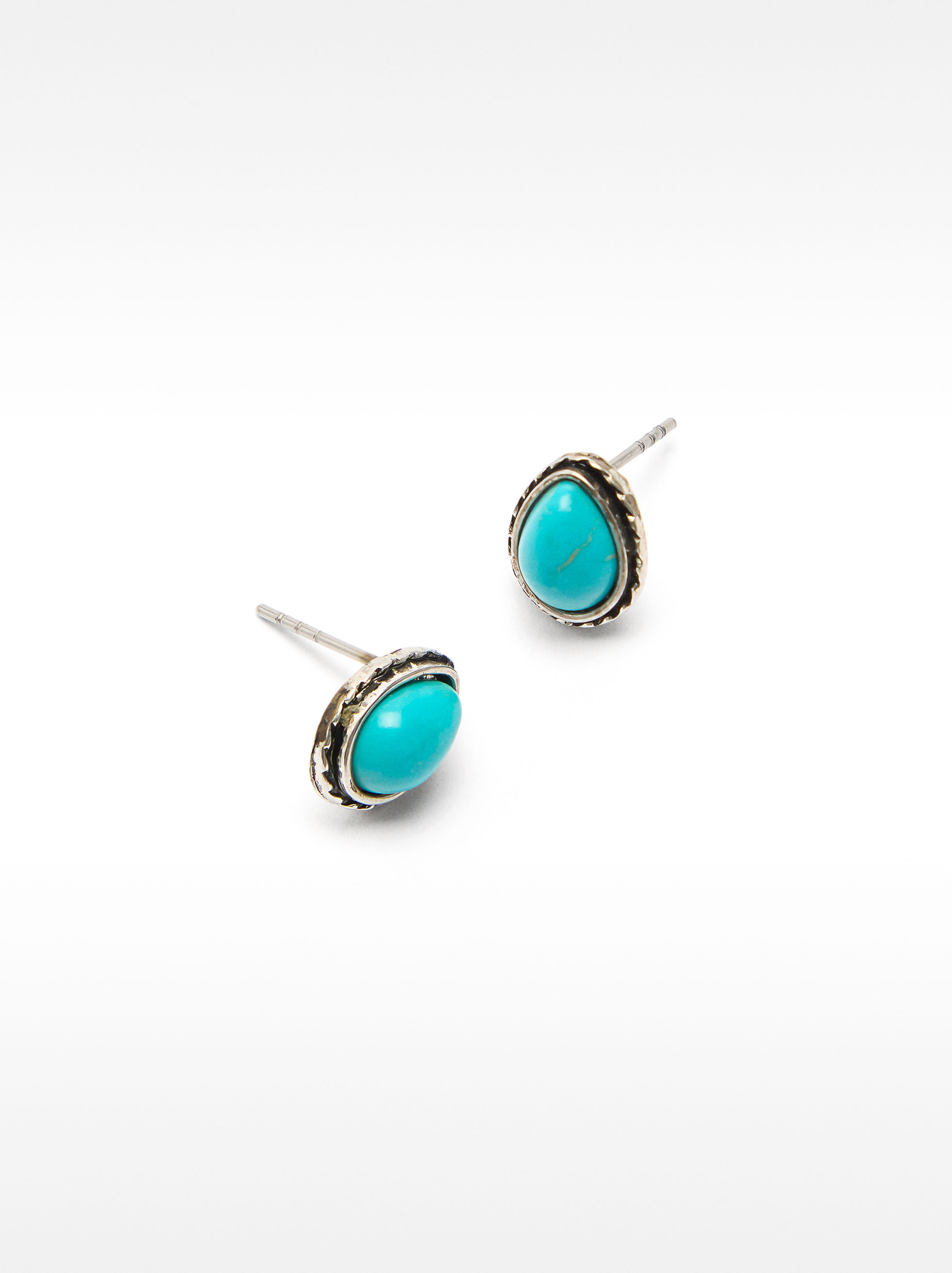 Pendientes ovalados con piedras image number 1.0