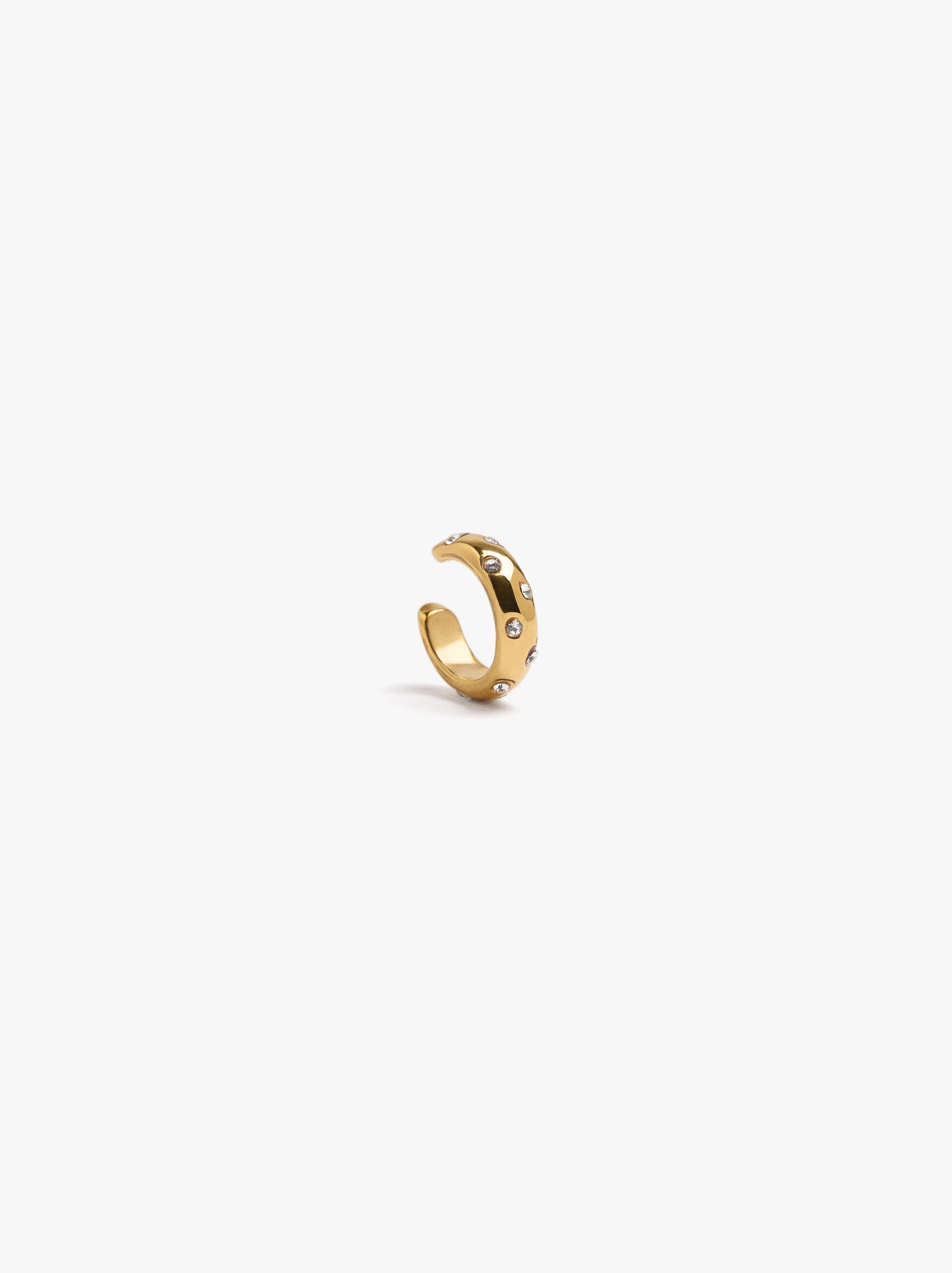 Earcuff con cristales - acero inoxidable image number 0.0