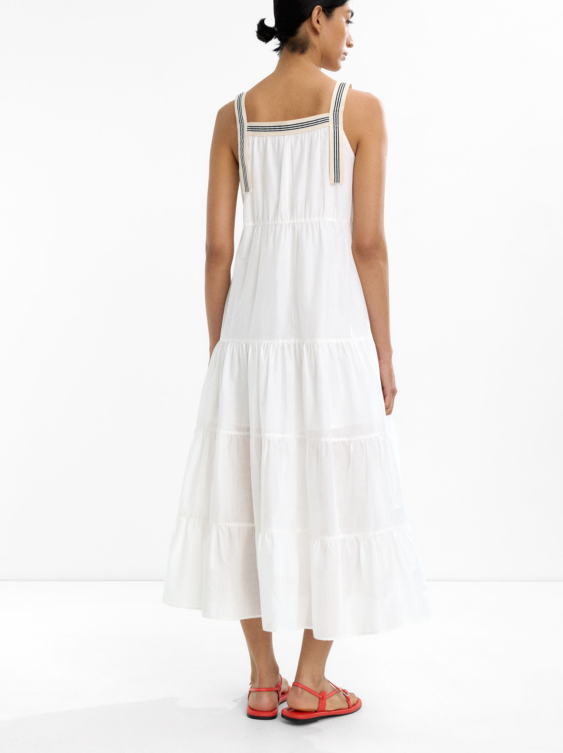 Vestido largo con volantes image number 3.0