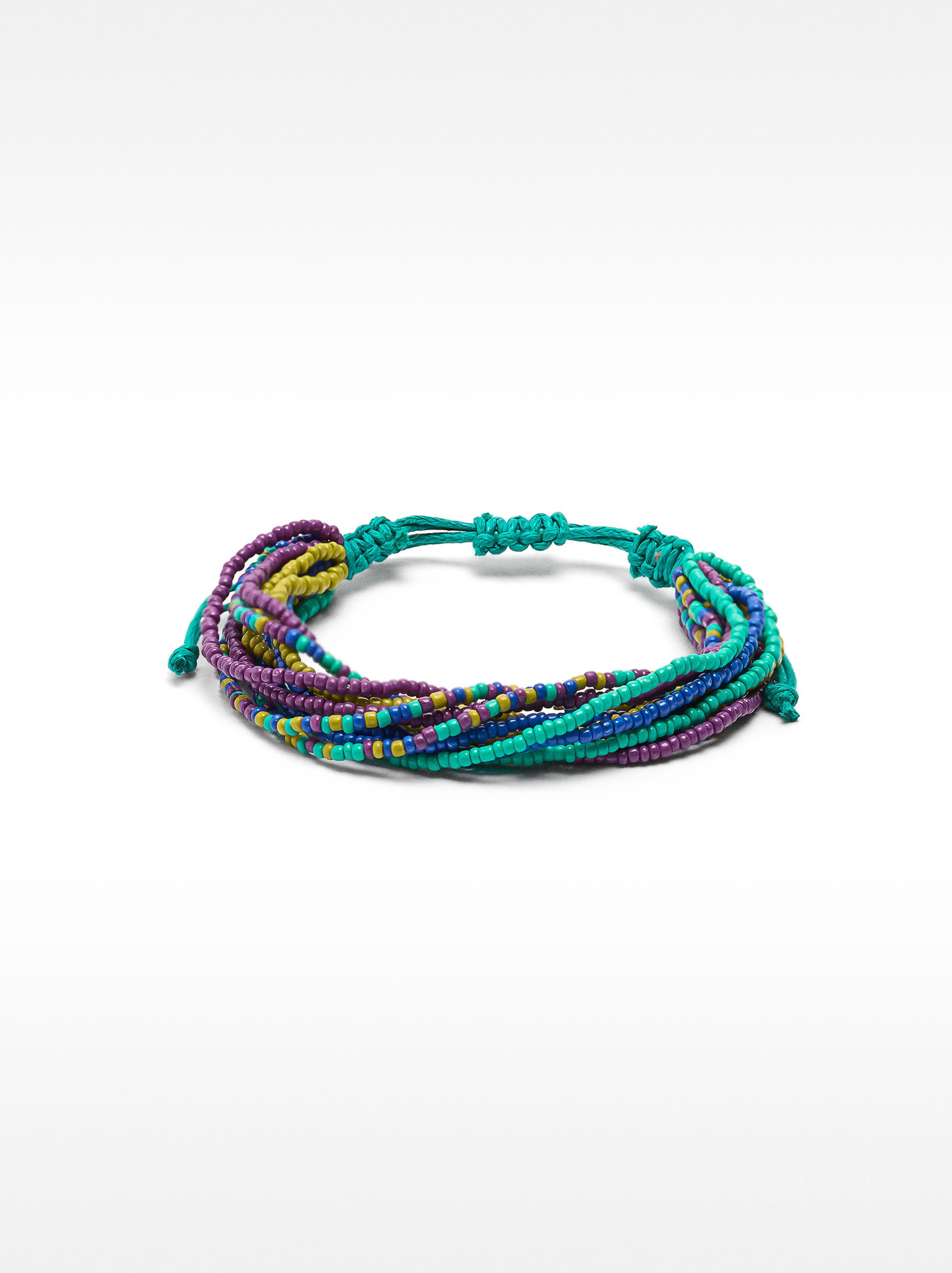 Multicolour adjustable bracelet with beads image number 0.0