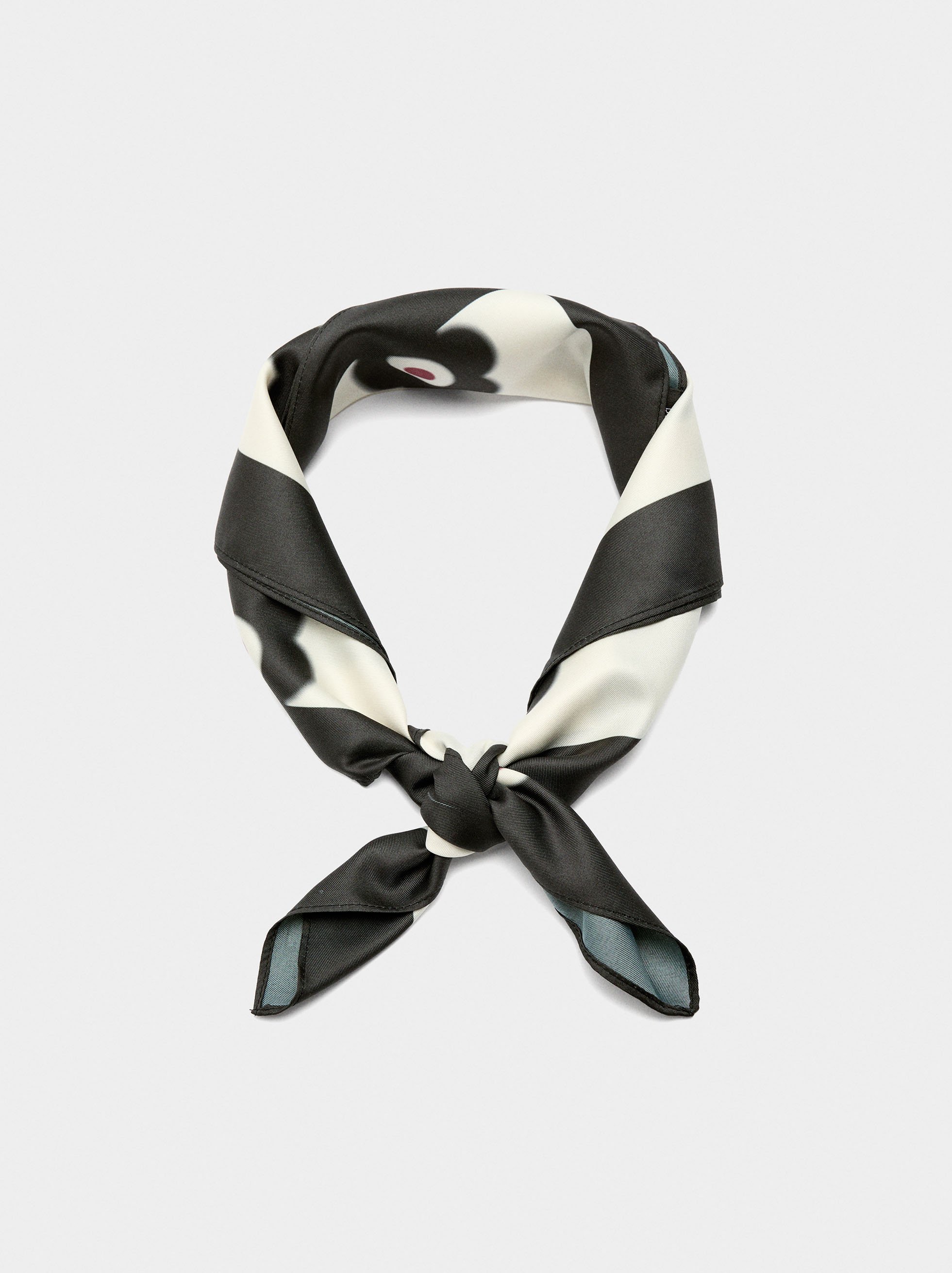 Satin square printed scarf image number 2.0