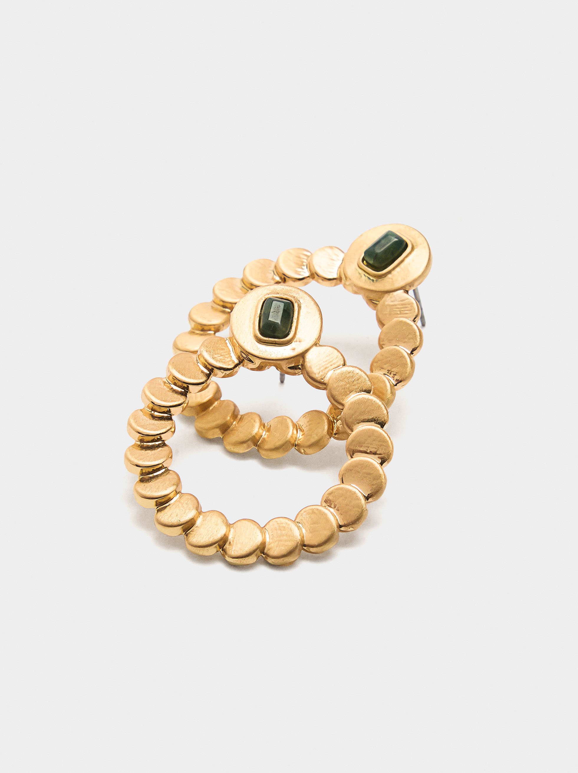 Hoop earrings with stone image number 1.0