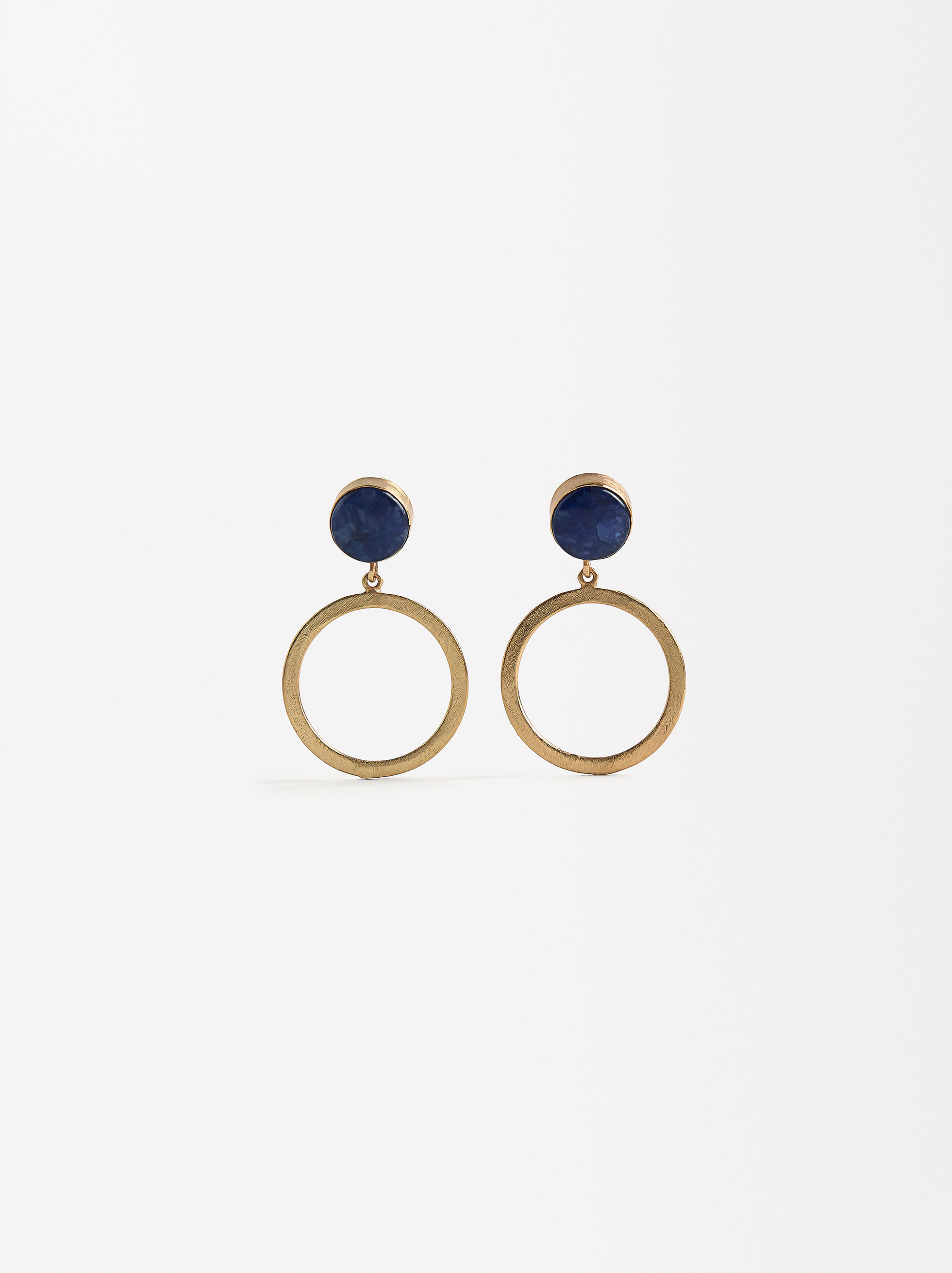 Pendientes de piedra y aro image number 1.0
