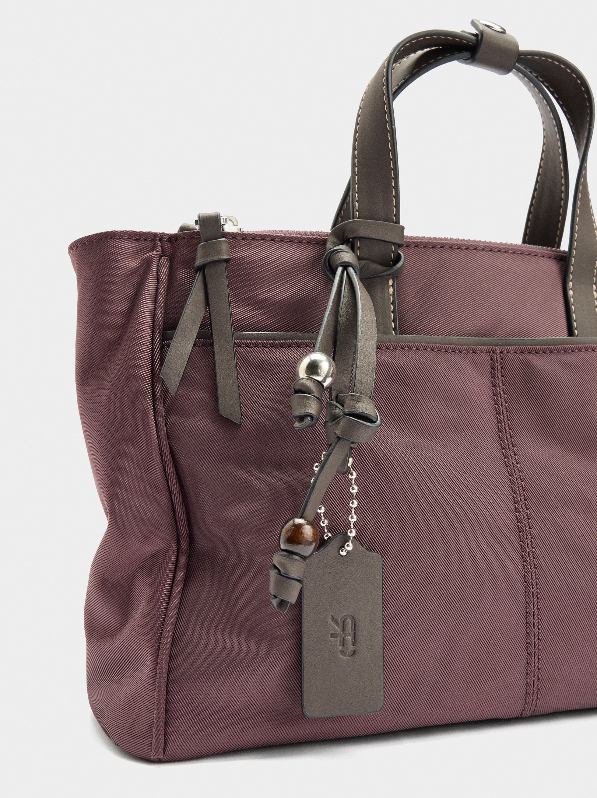 Nylon tote bag with crossbody strap image number 2.0