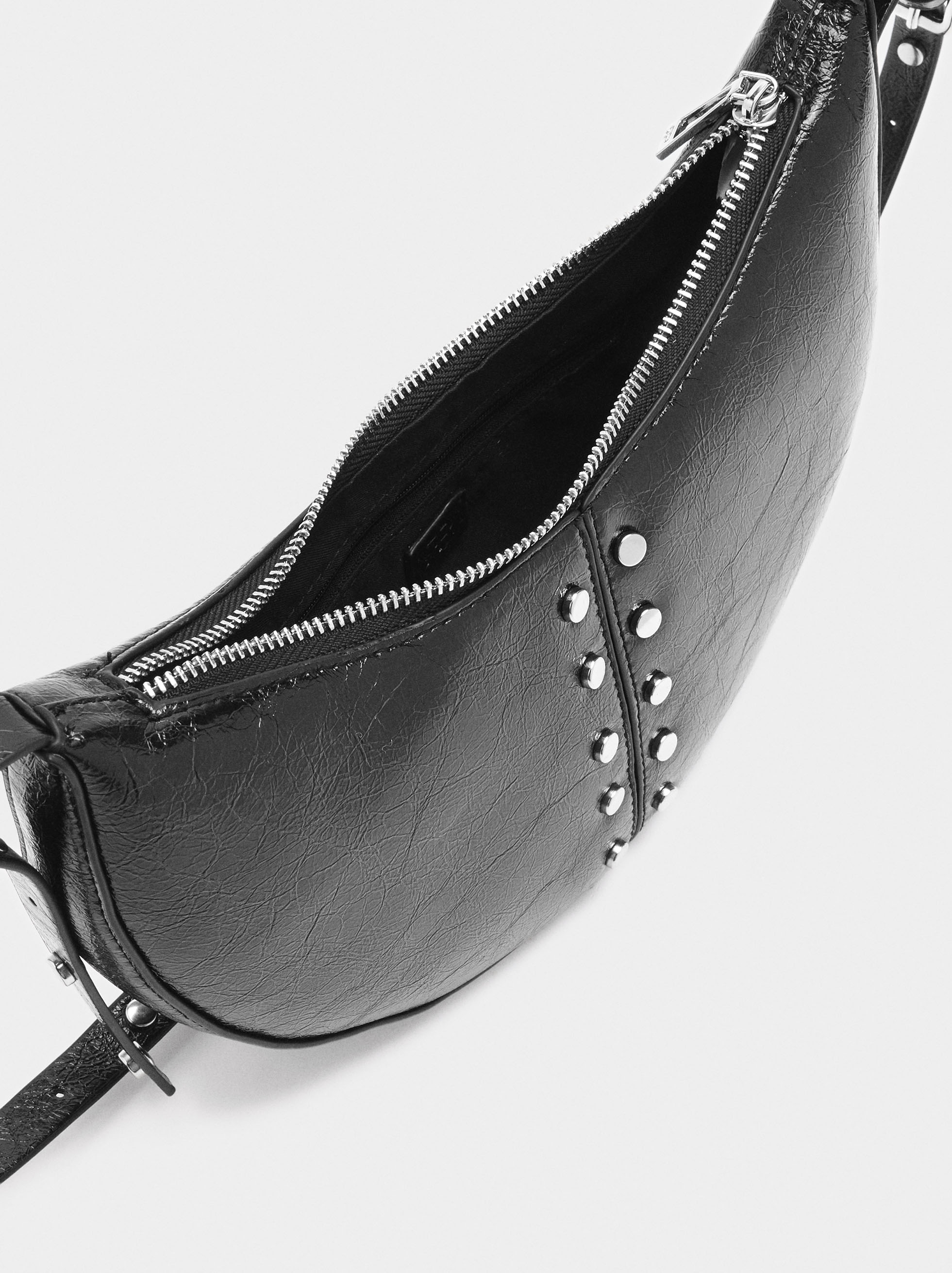 Half-moon shoulder bag with studs image number 4.0