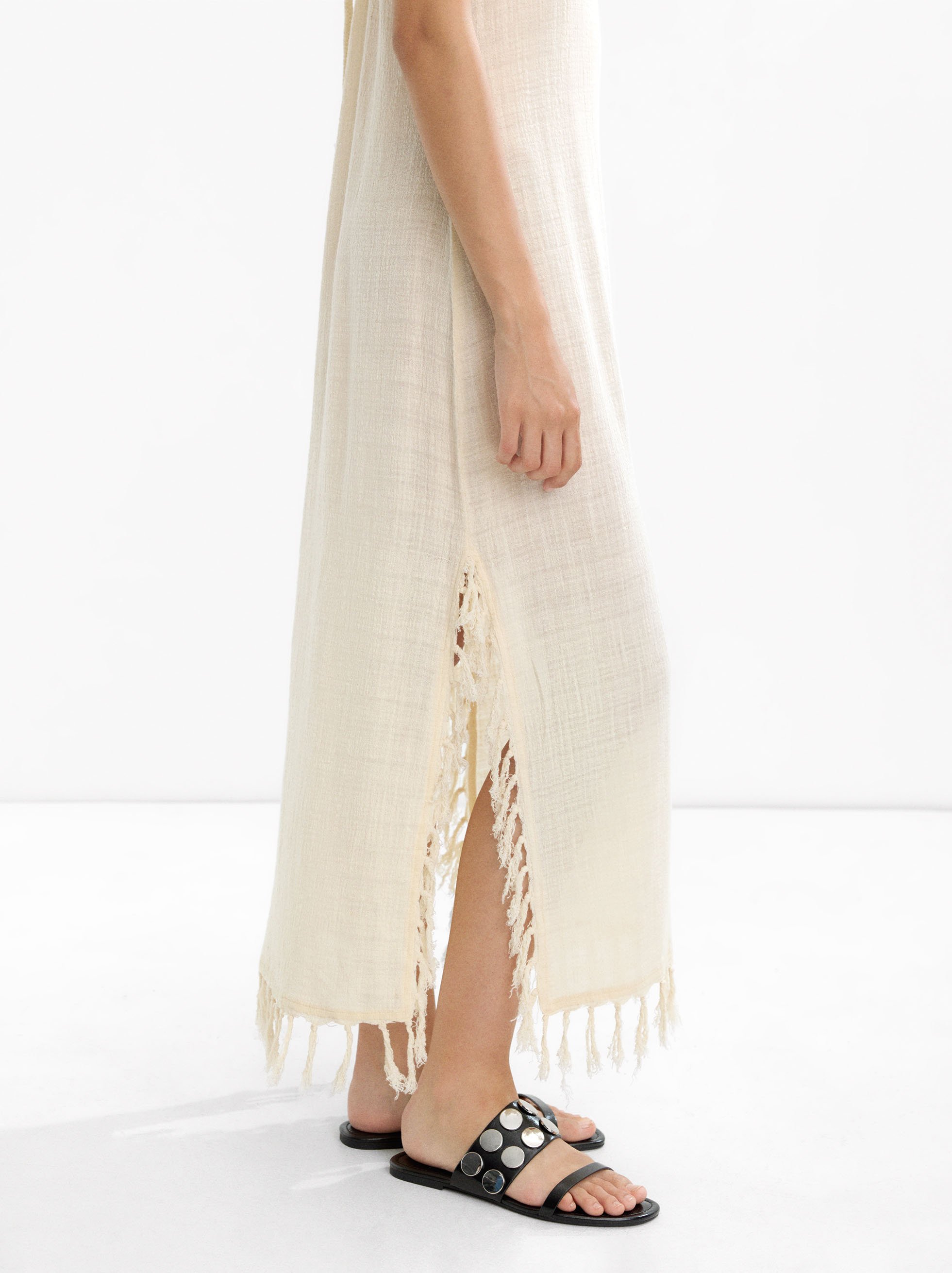 Robe longue en coton avec lin image number 4.0