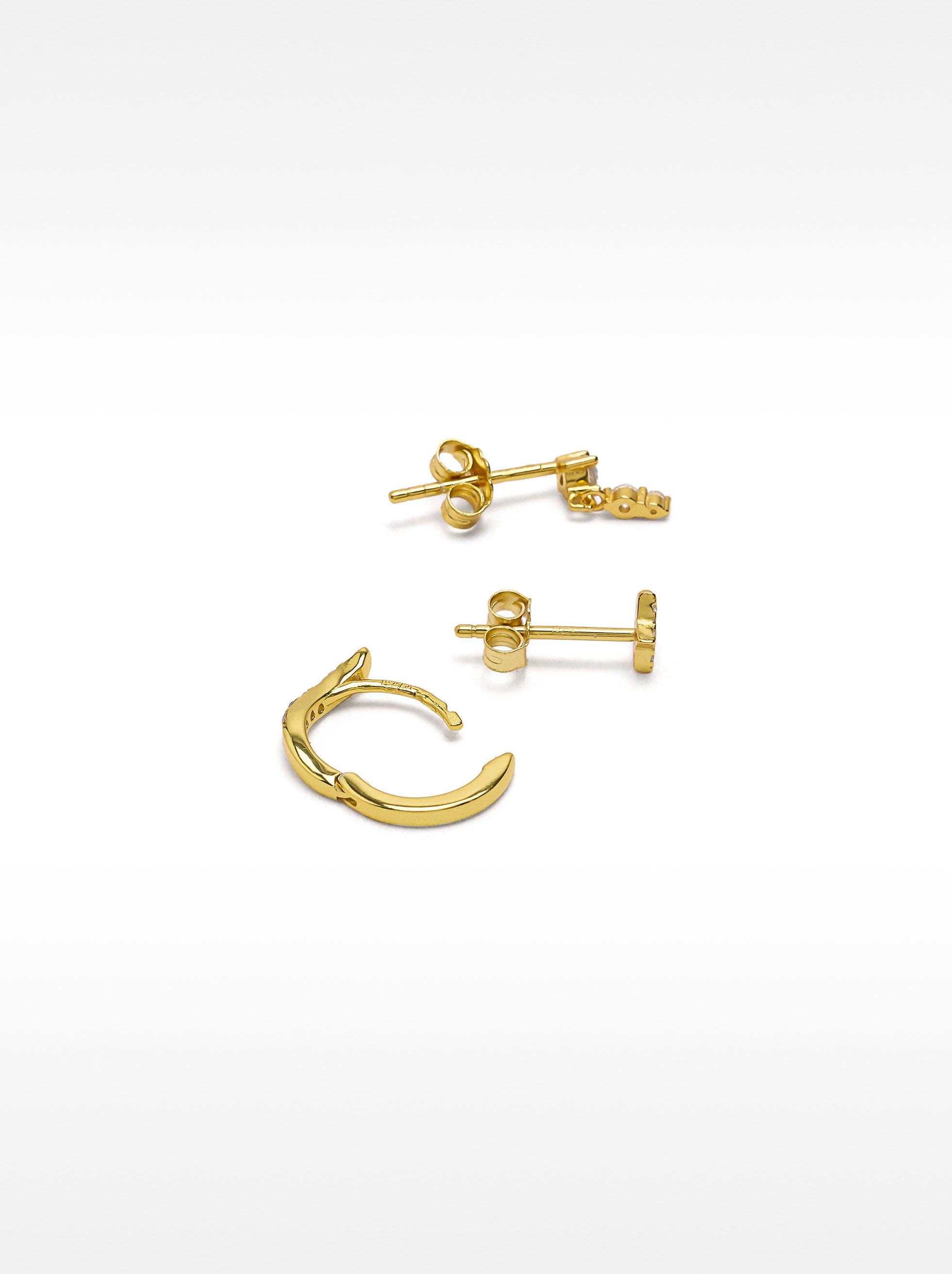 Set de pendientes con circonitas - plata de ley 925 image number 3.0