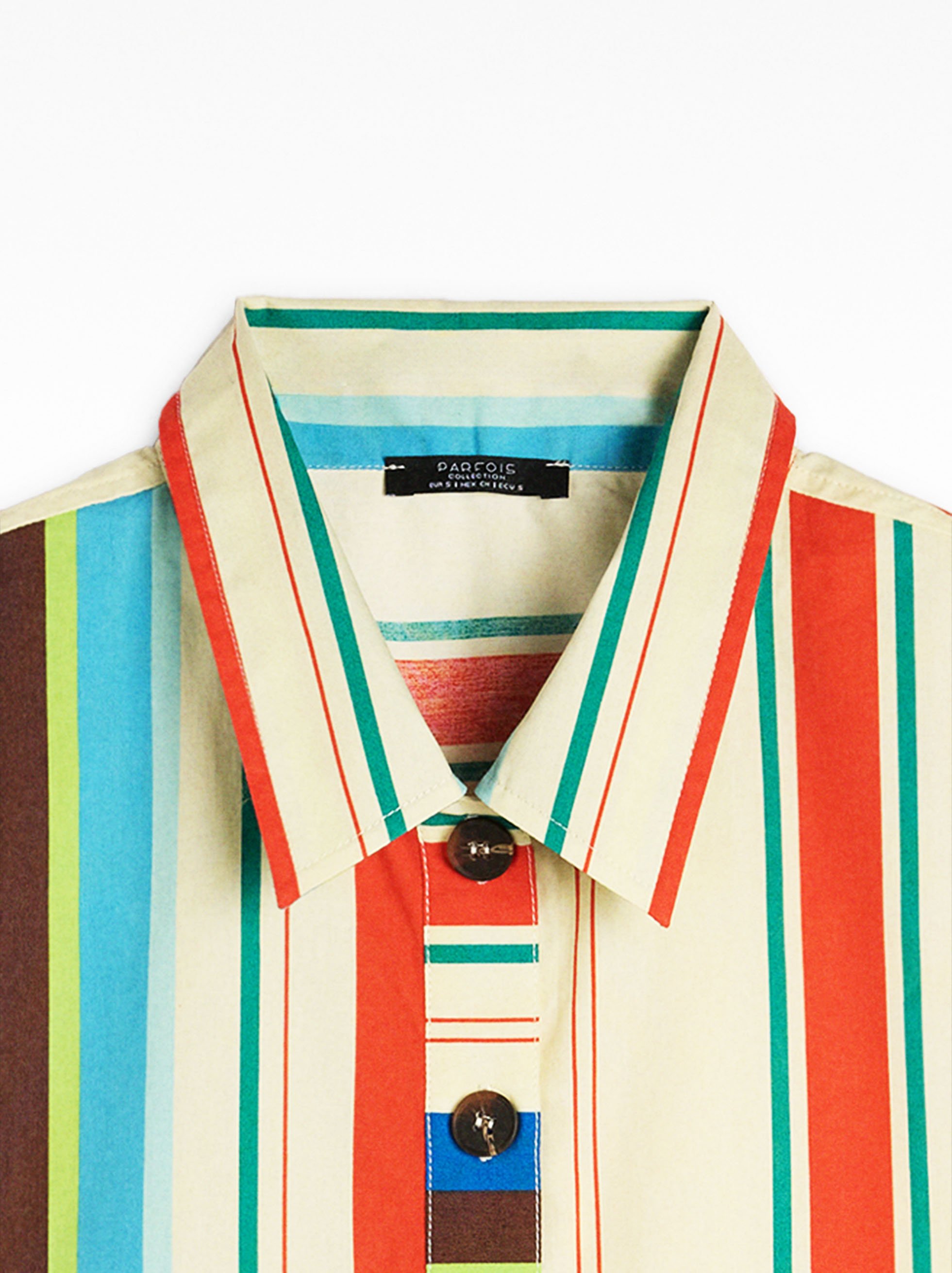 Camisa às riscas 100% algodão image number 6.0