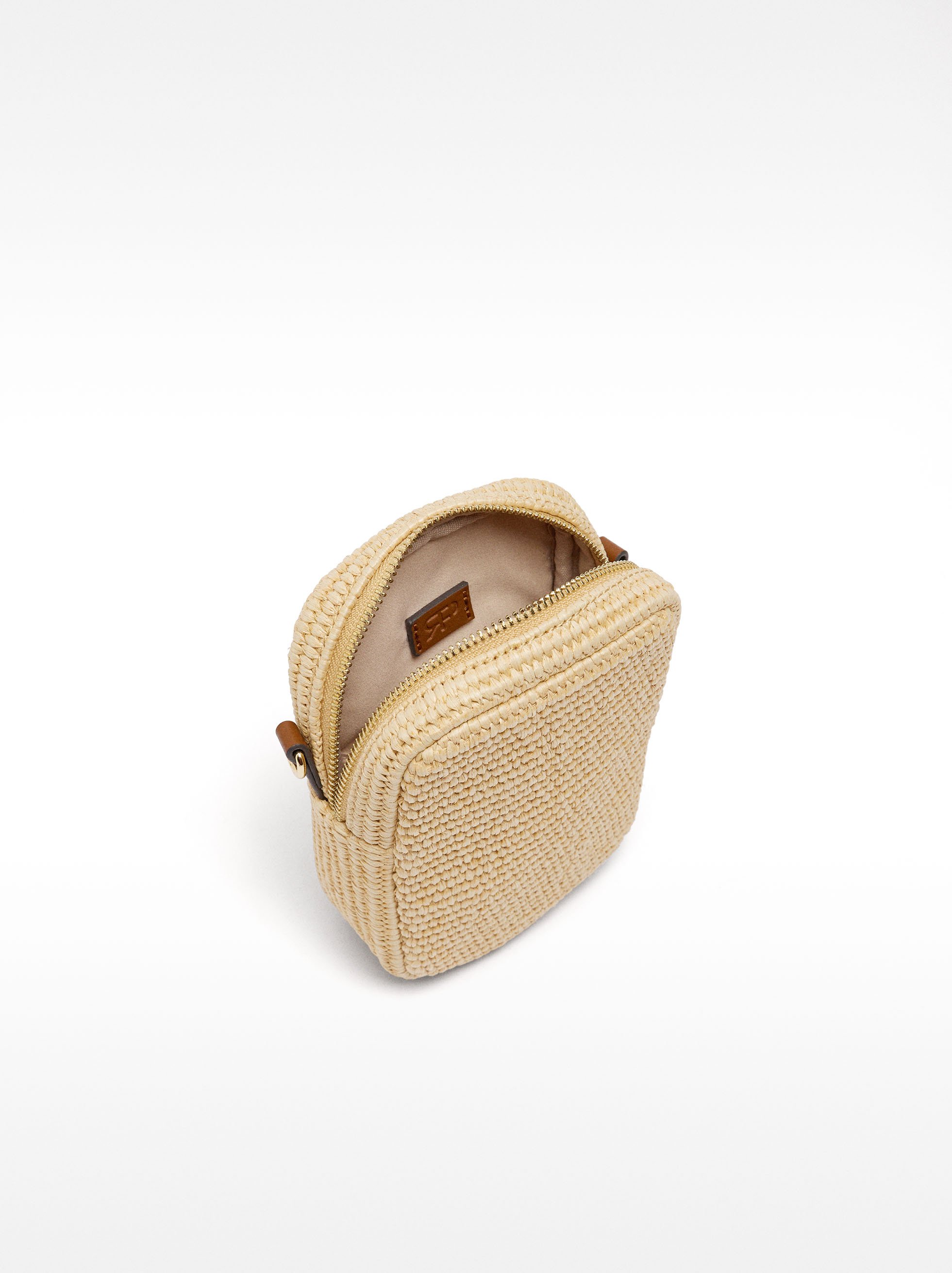 Straw effect phone bag image number 4.0