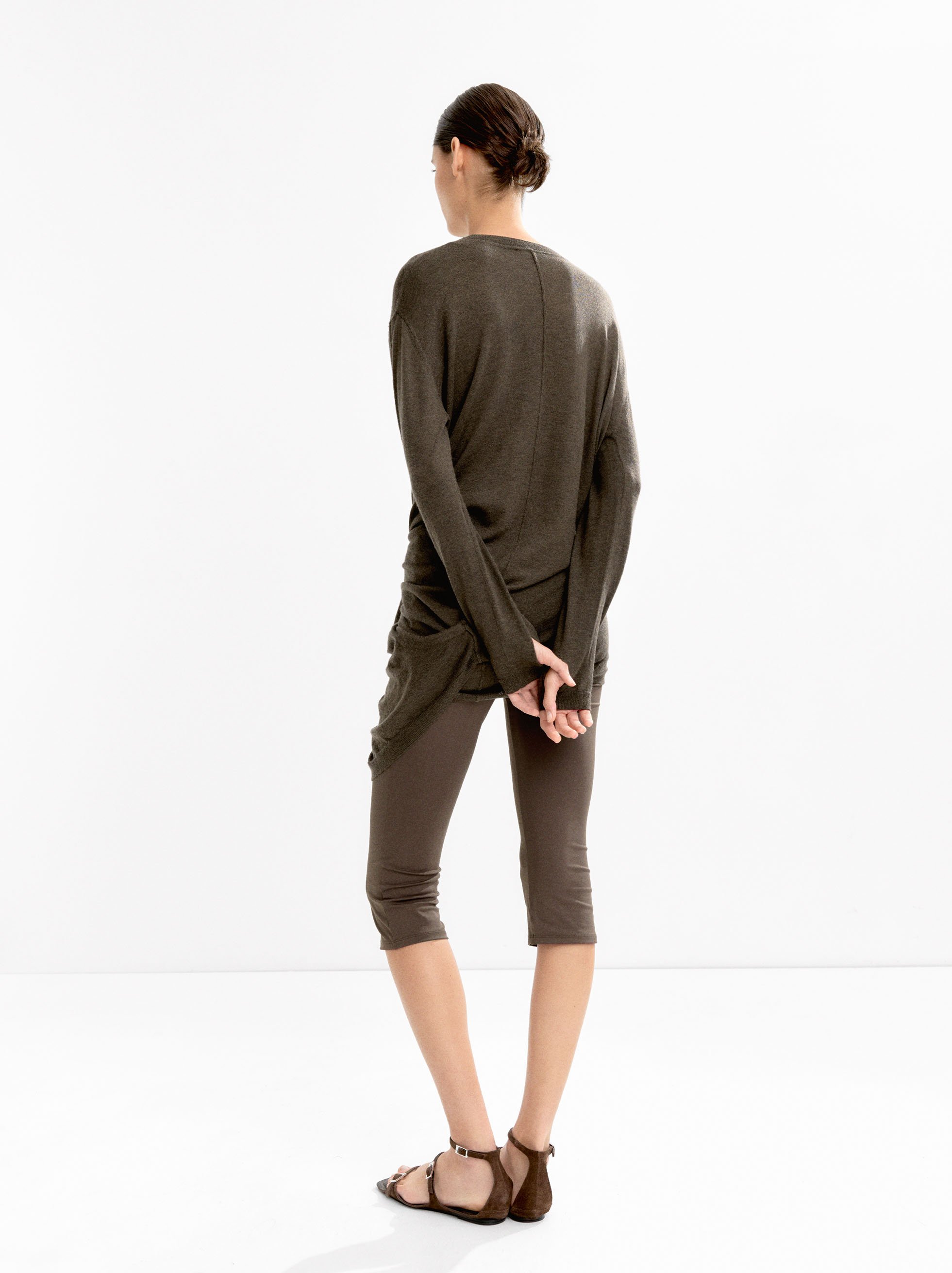 Knit dress with draping image number 3.0