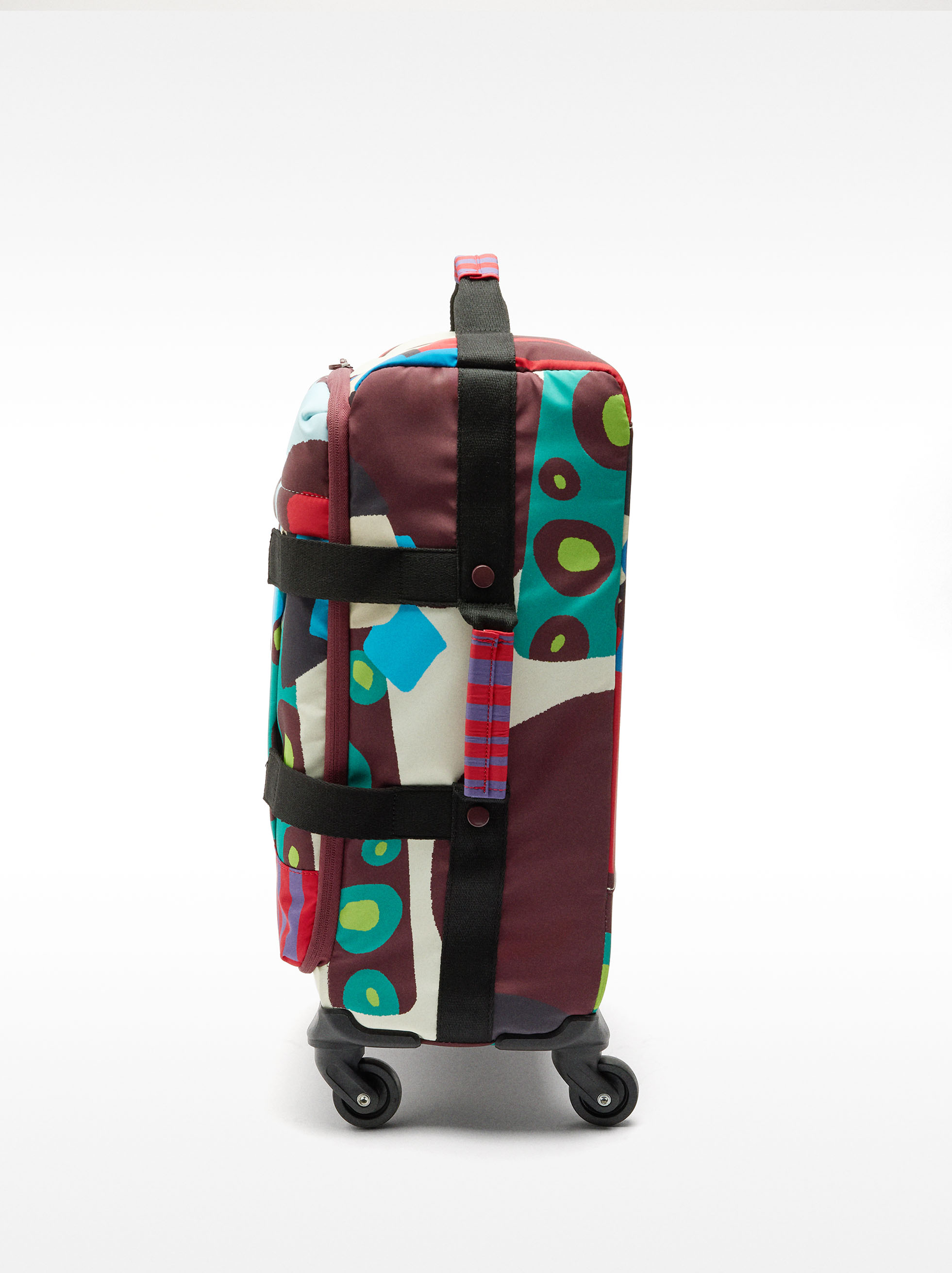 Valise à roulettes en nylon imprimé image number 2.0