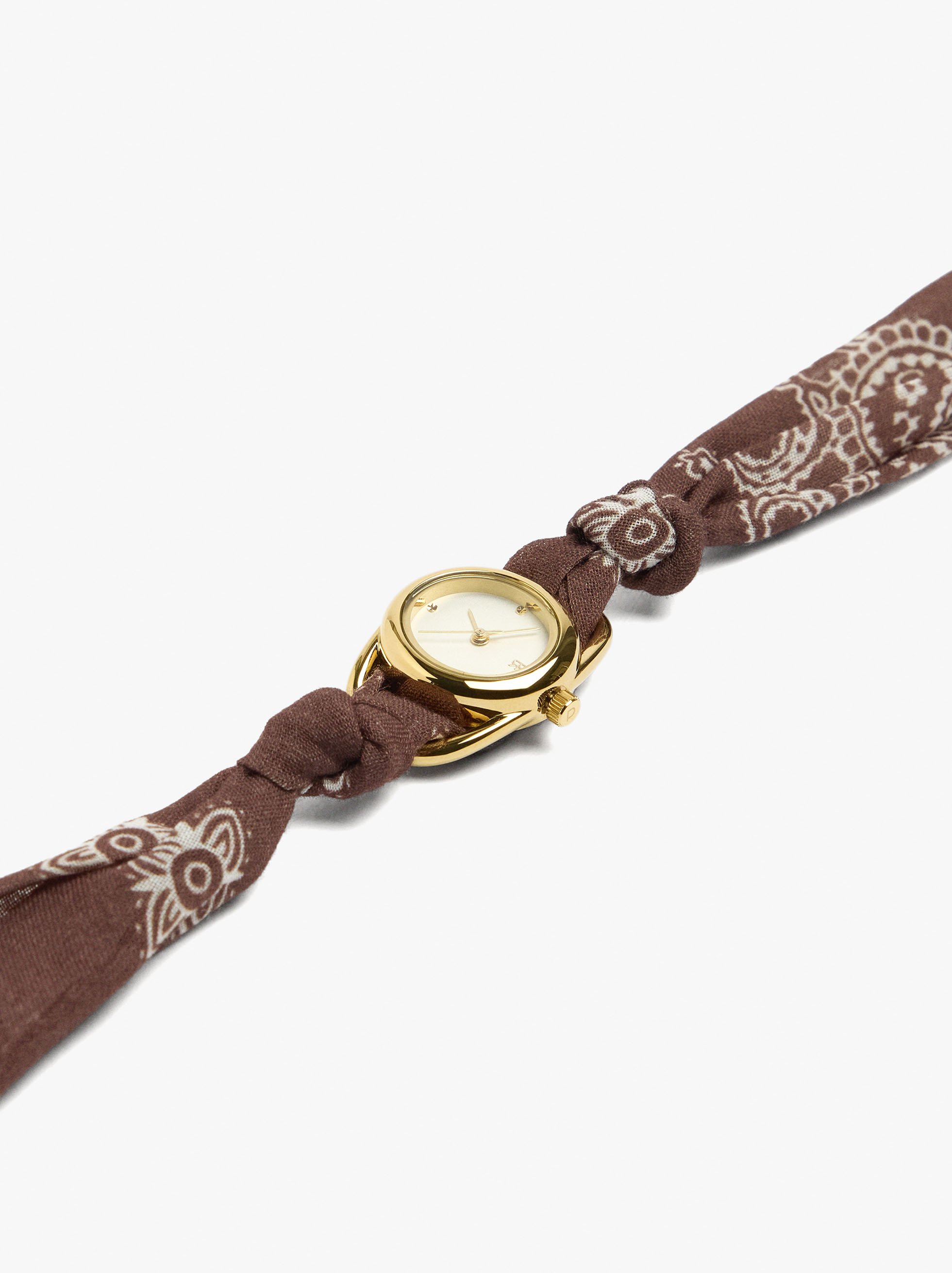 Watch with fabric strap with charms image number 1.0