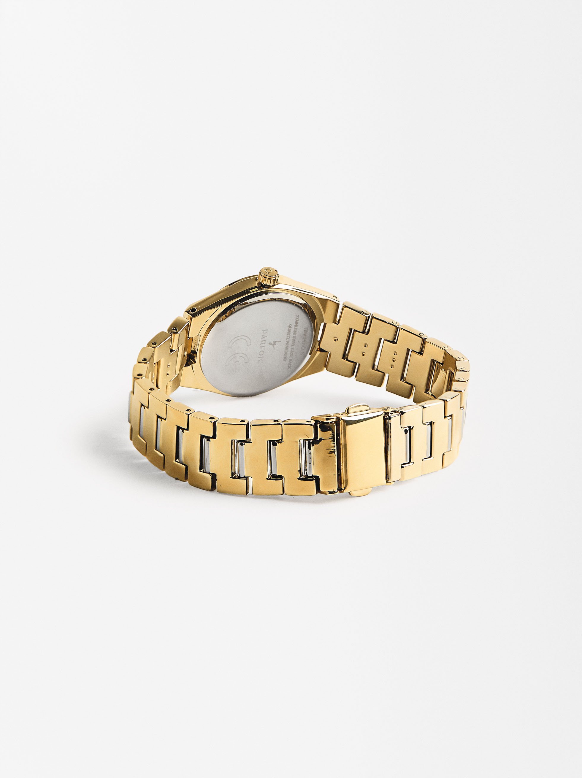 Reloj dorado con pulsera de acero inoxidable image number 2.0