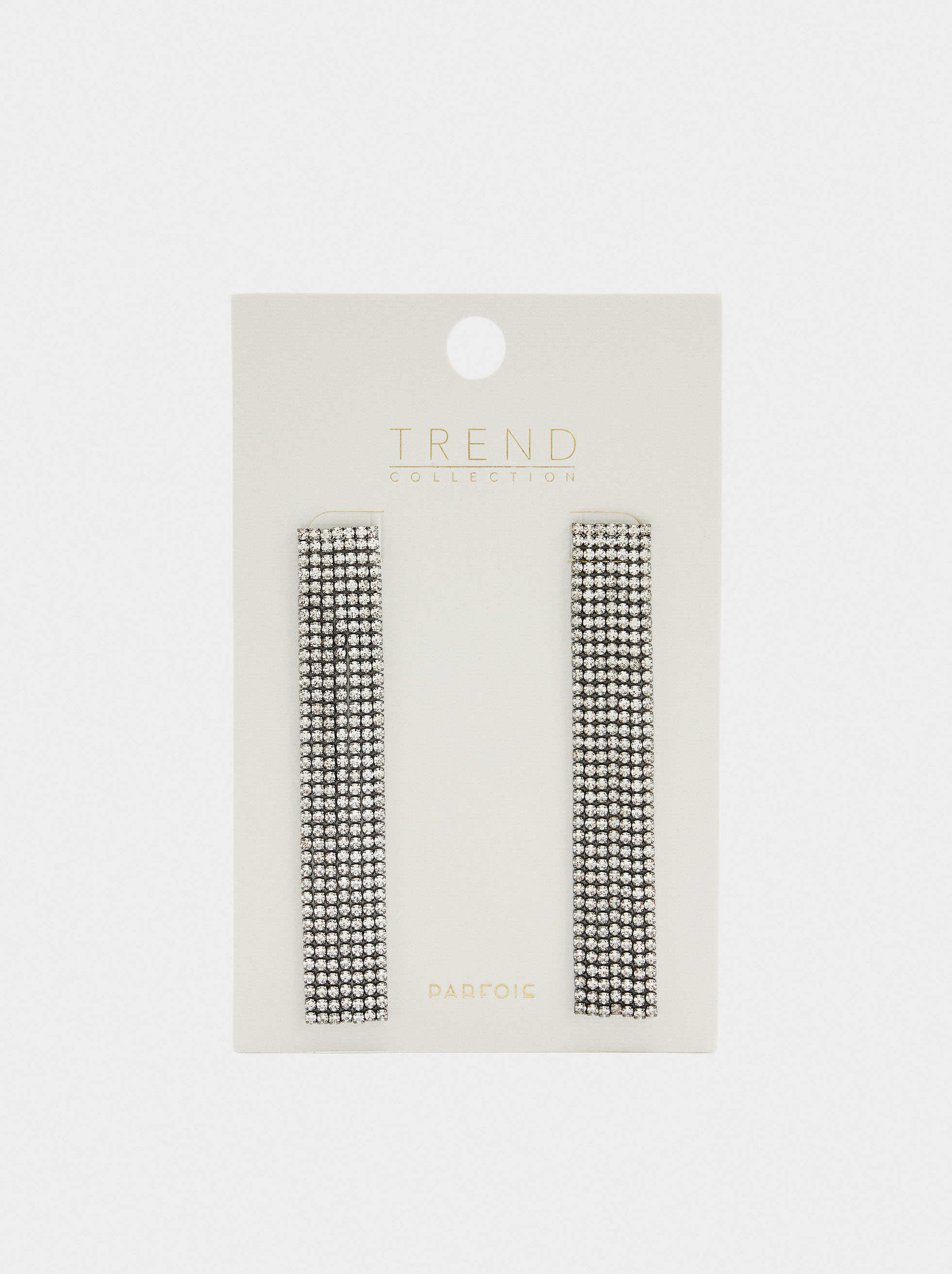 Lange Kettenohrringe mit Kristallen image number 3.0