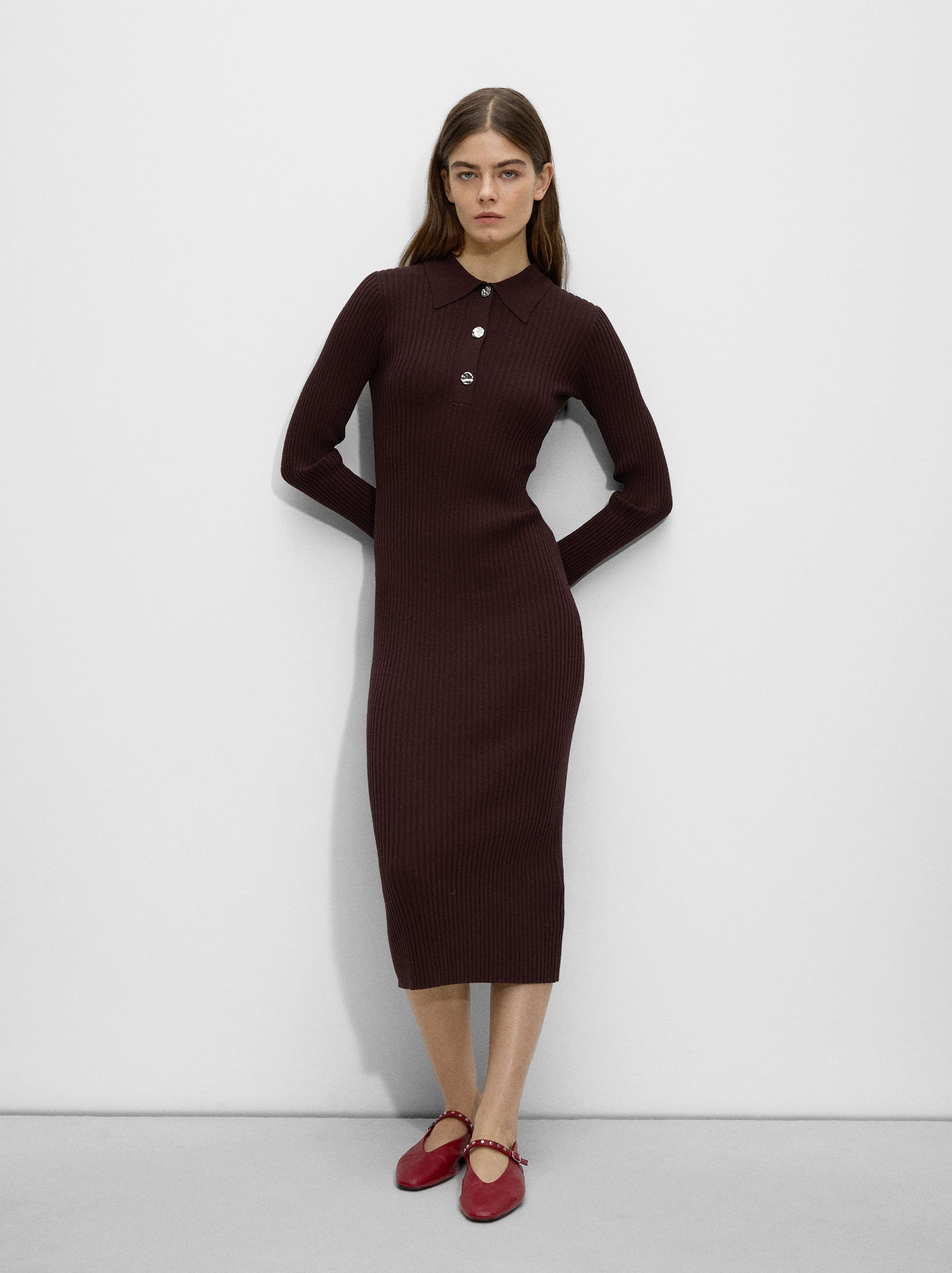Knit striped dress image number 1.0