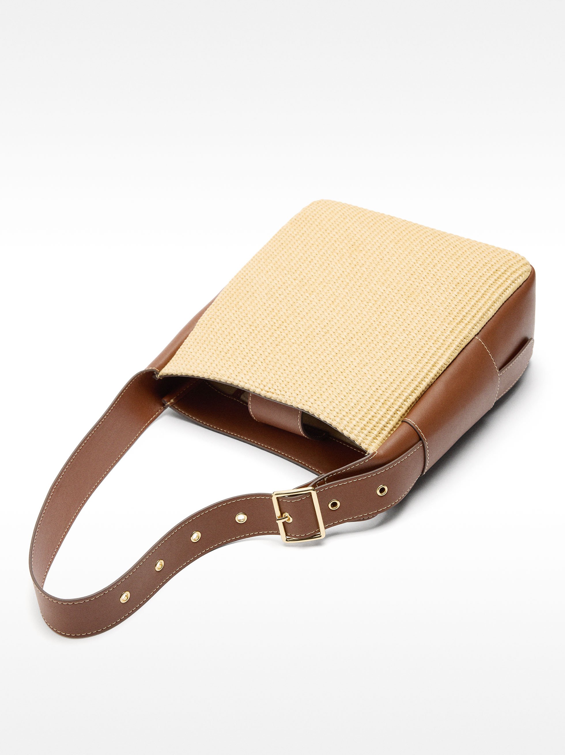 Straw-effect shoulder bag  image number 1.0