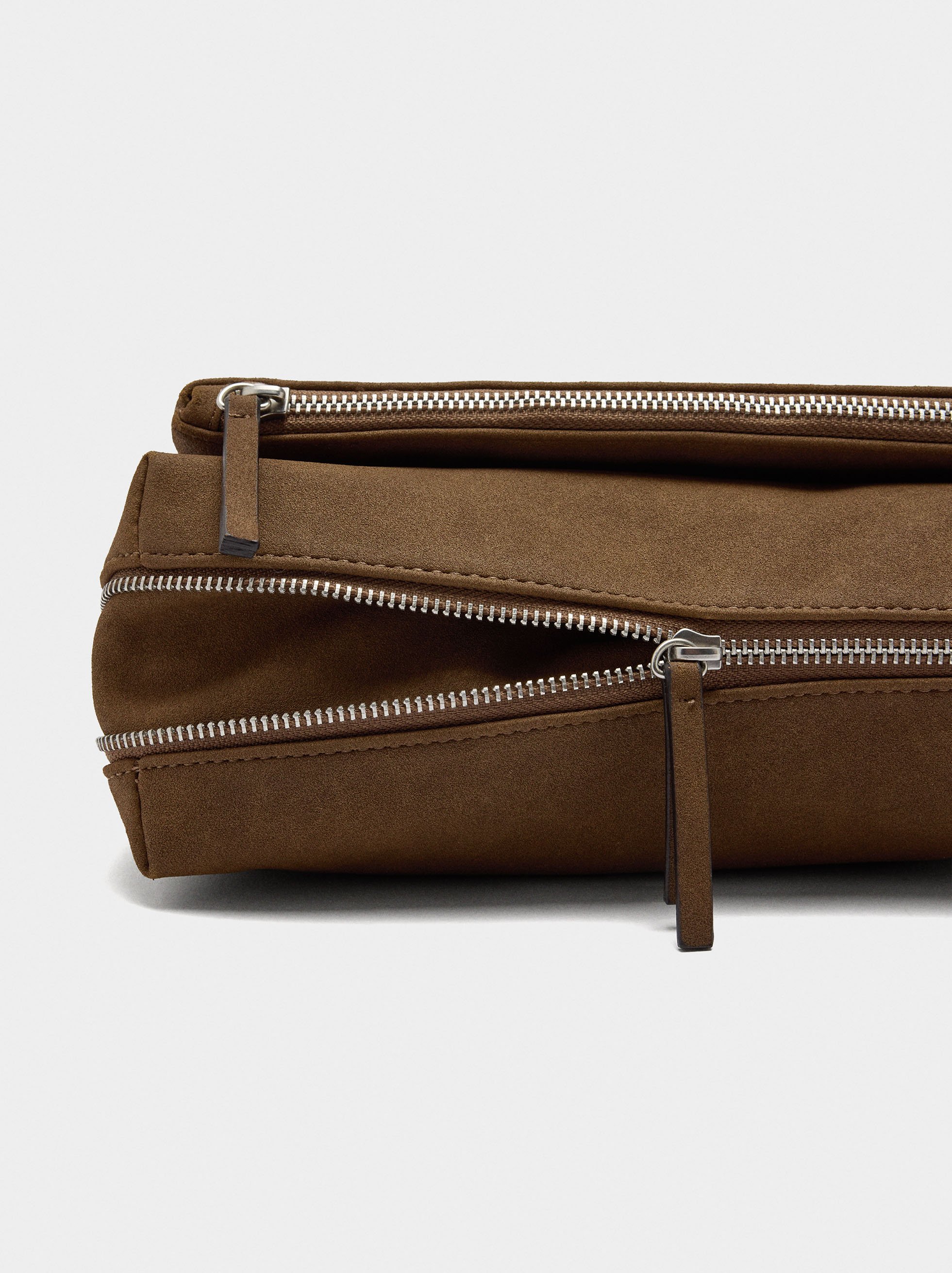 Faux leather studded shoulder bag image number 4.0