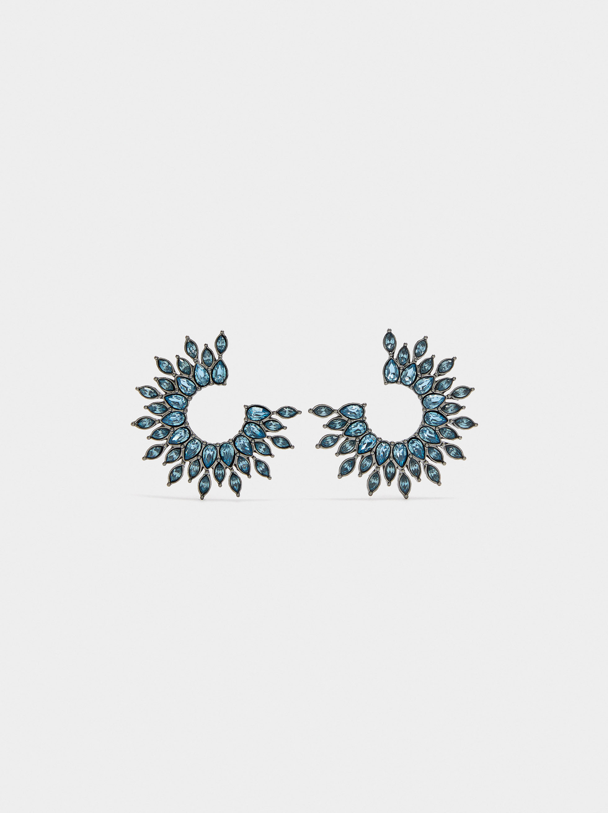 Brincos maxi aros com cristais image number 0.0